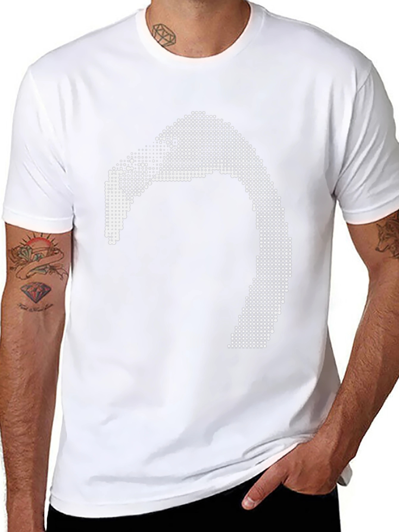 Abstract Graphic Print Black Tee