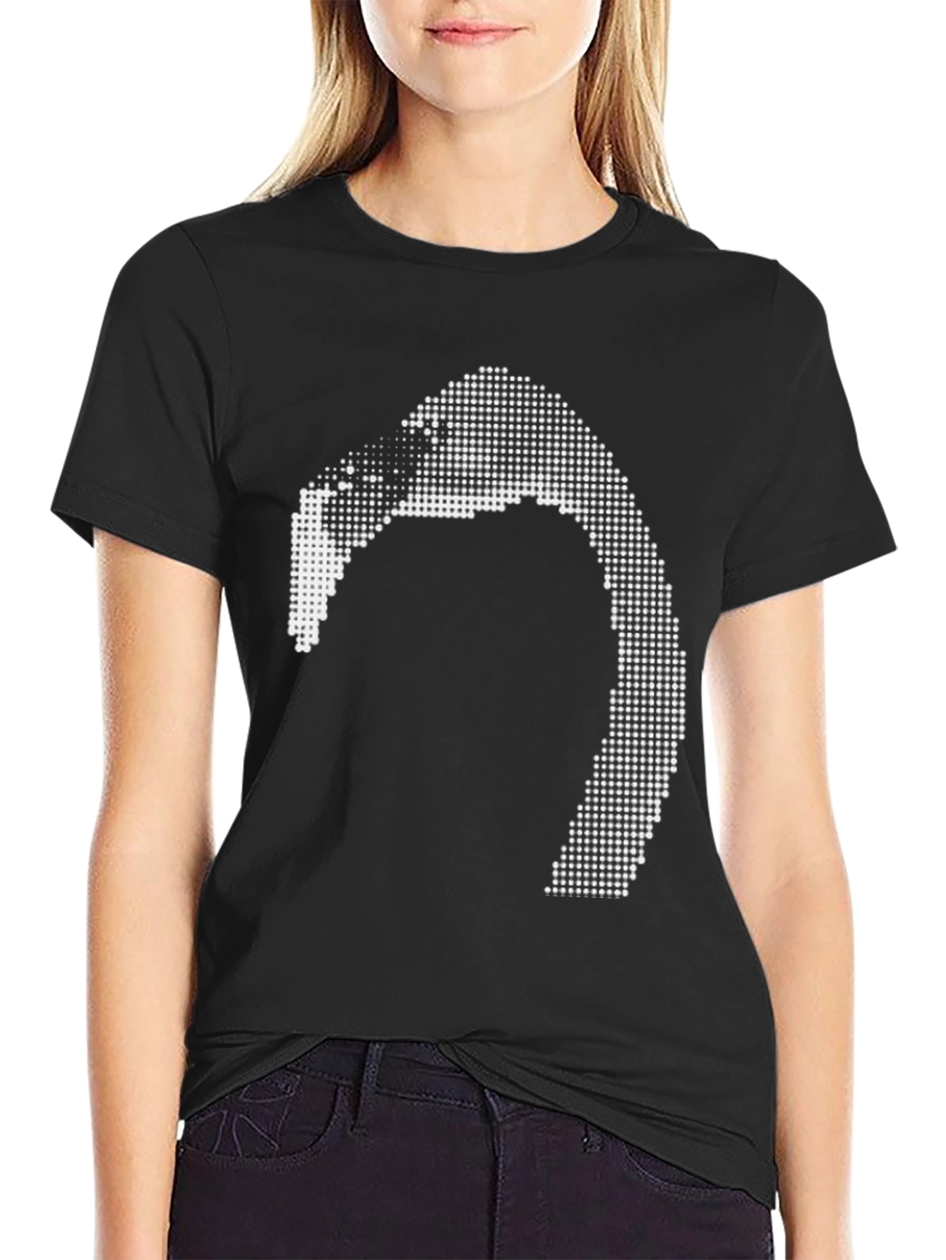 Abstract Graphic Print Black Tee