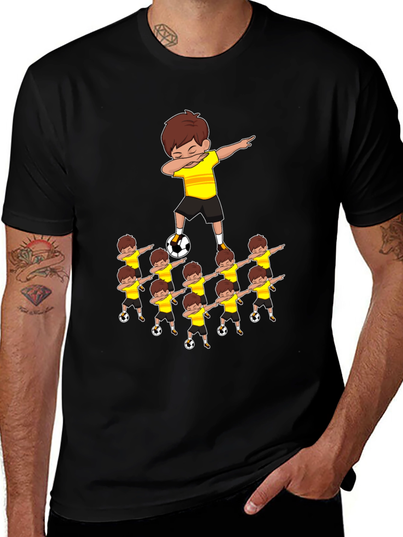 Dabbing Soccer Kids T-Shirt - Black Cotton Tee