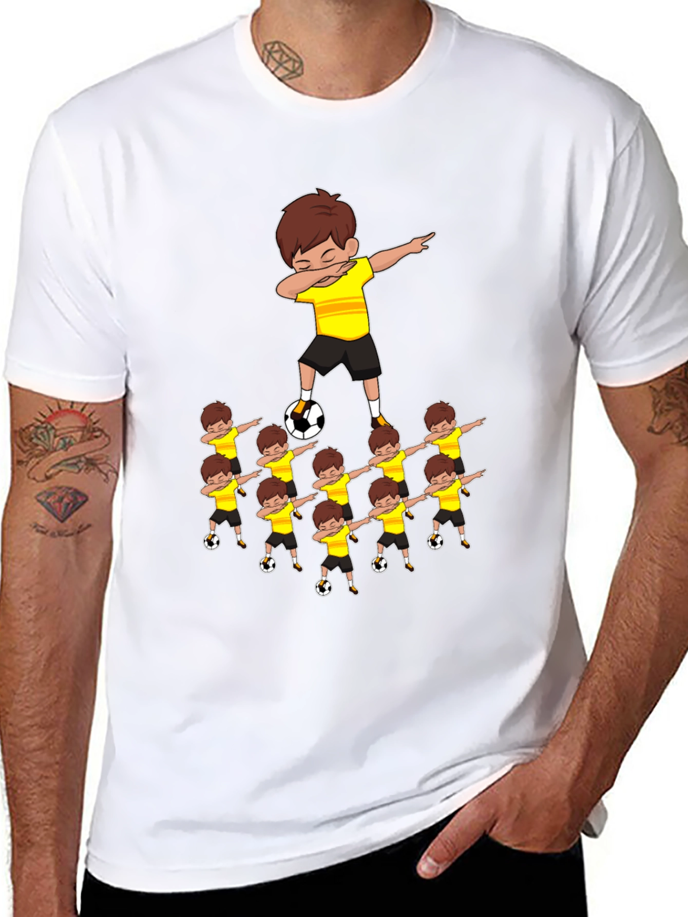Dabbing Soccer Kids T-Shirt - Black Cotton Tee