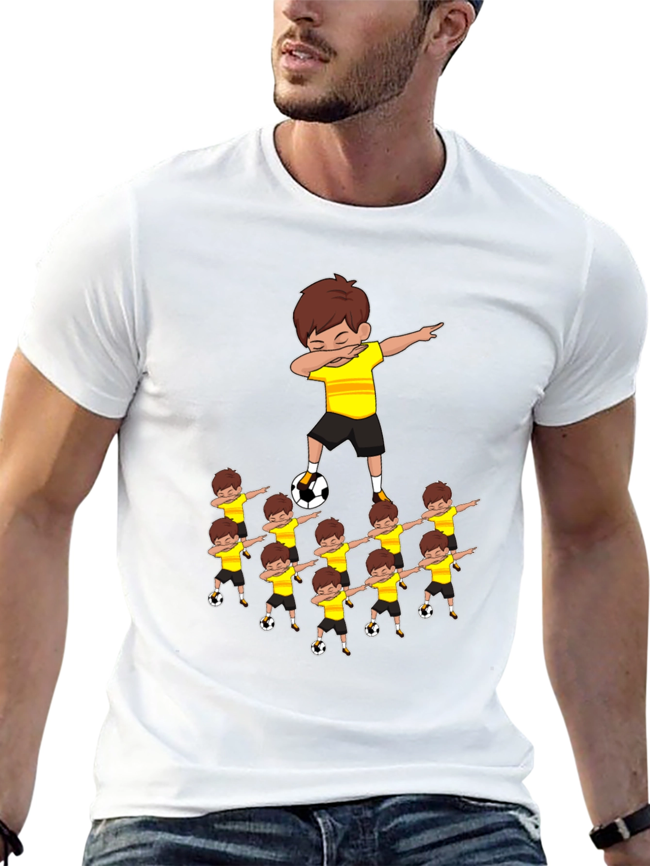 Dabbing Soccer Kids T-Shirt - Black Cotton Tee