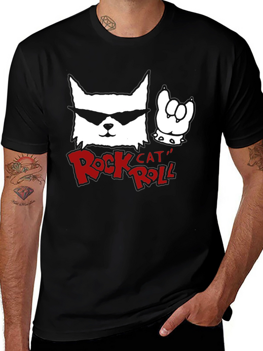 Rock Cat Roll Black T-Shirt