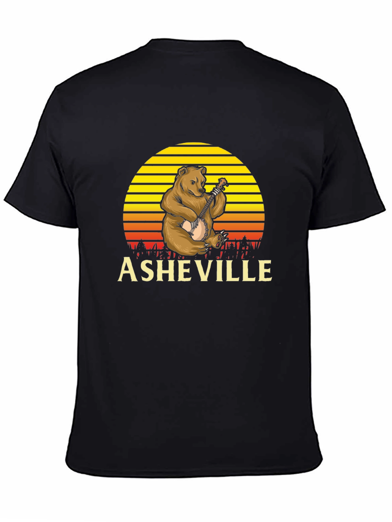 Asheville Bear Banjo Graphic Tee - Black
