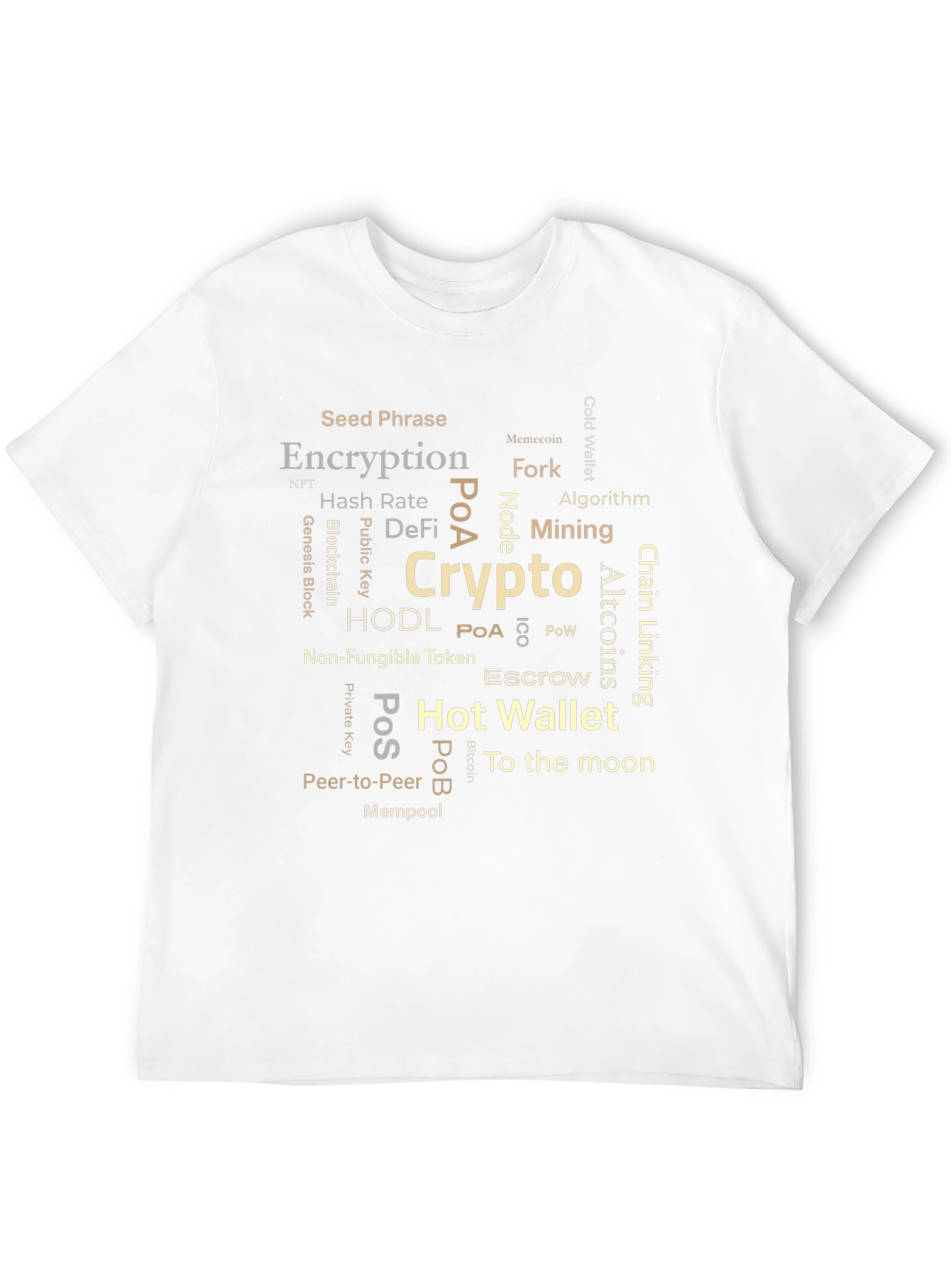 Crypto Word Cloud T-Shirt - Blockchain Bitcoin NFT