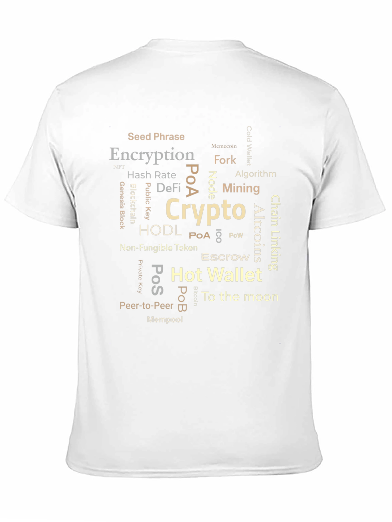 Crypto Word Cloud T-Shirt - Blockchain Bitcoin NFT