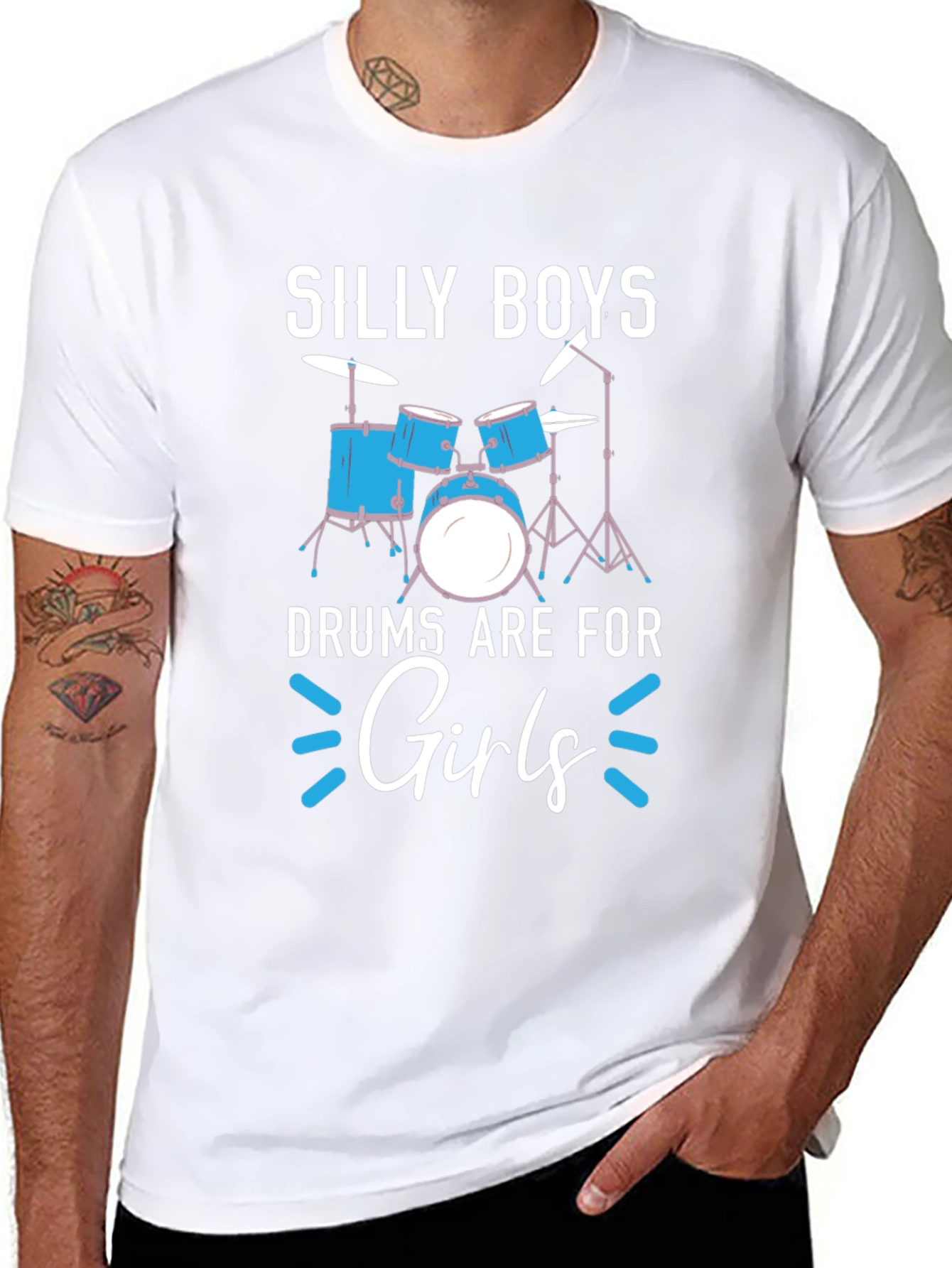 Silly Boys Drums Are For Girls Tee