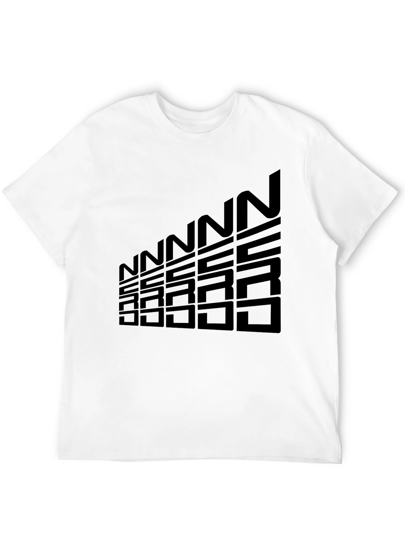 Geometric Letter Graphic Tee - Modern Black T-Shirt