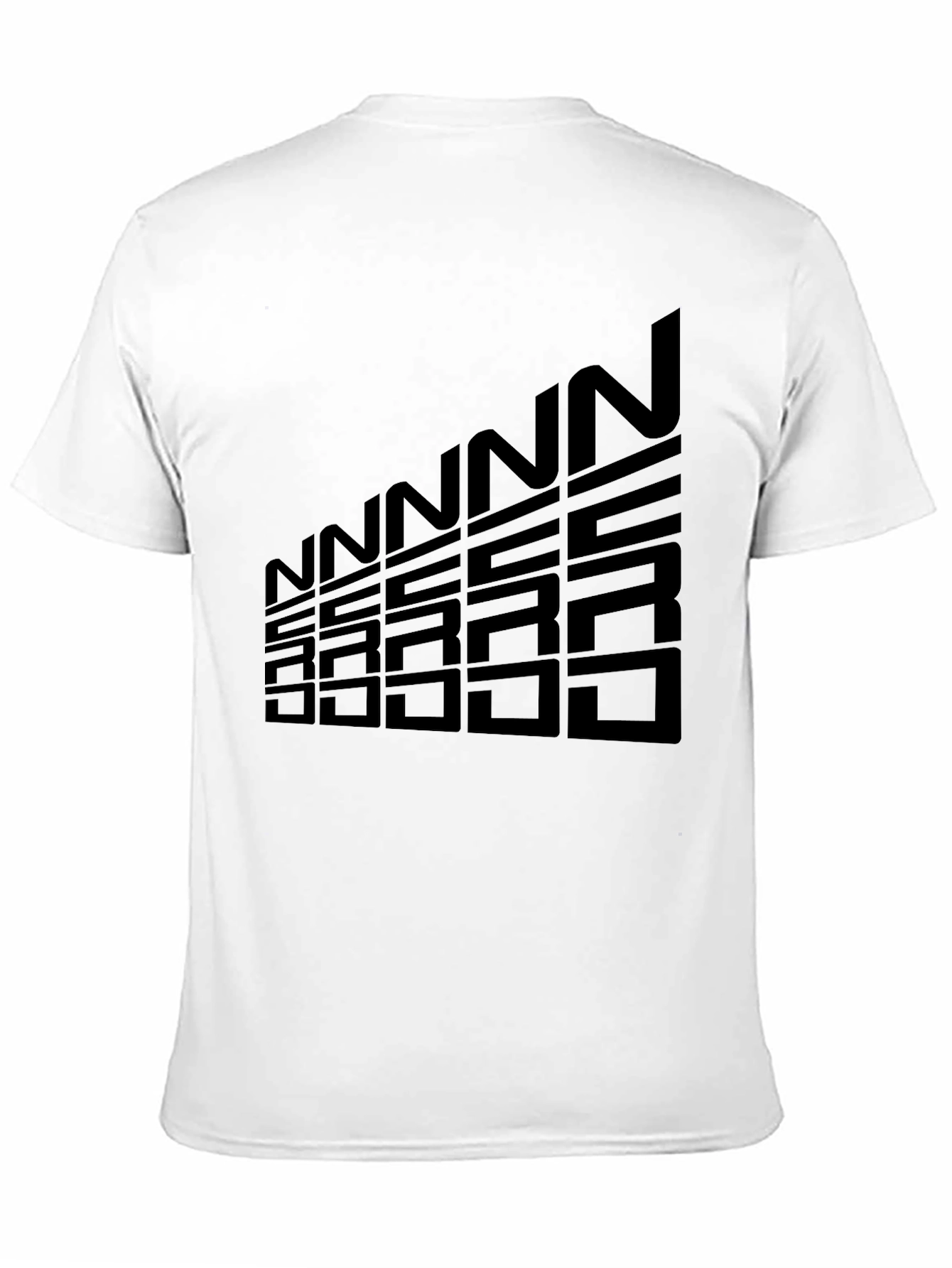 Geometric Letter Graphic Tee - Modern Black T-Shirt