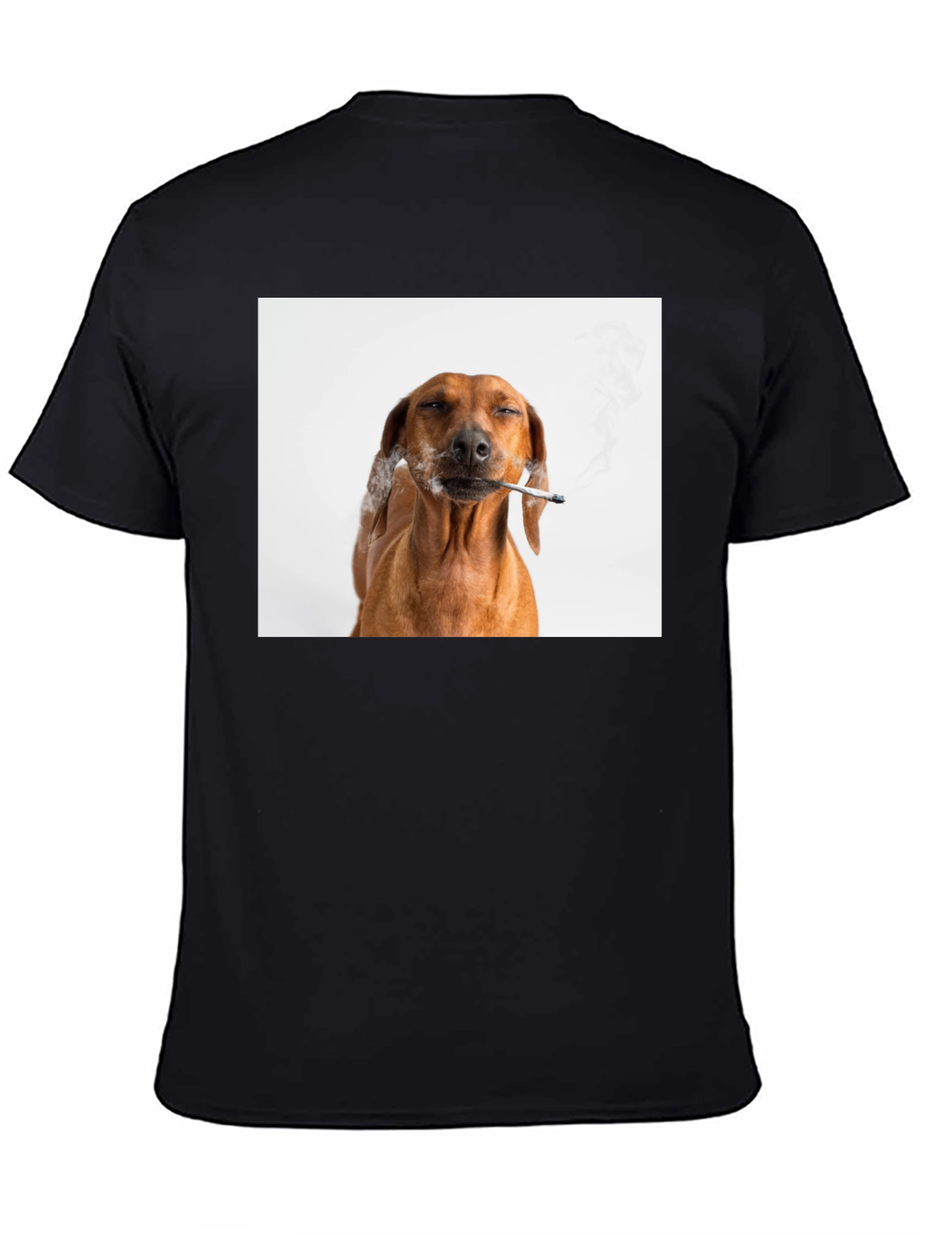 Smoking Dog T-Shirt - Unisex Black Tee