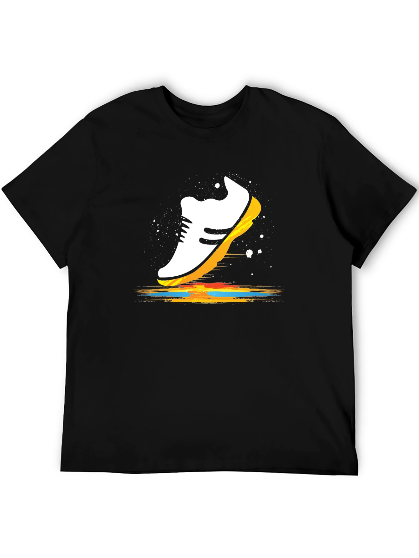 Running Shoe Graphic Tee - Black Cotton