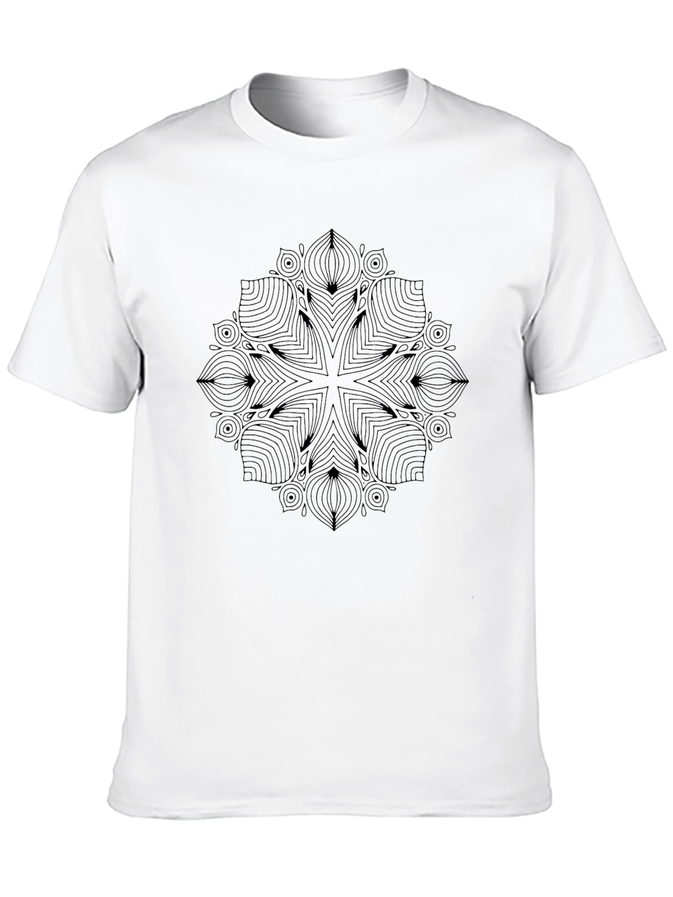 Abstract Mandala Graphic Black T-Shirt