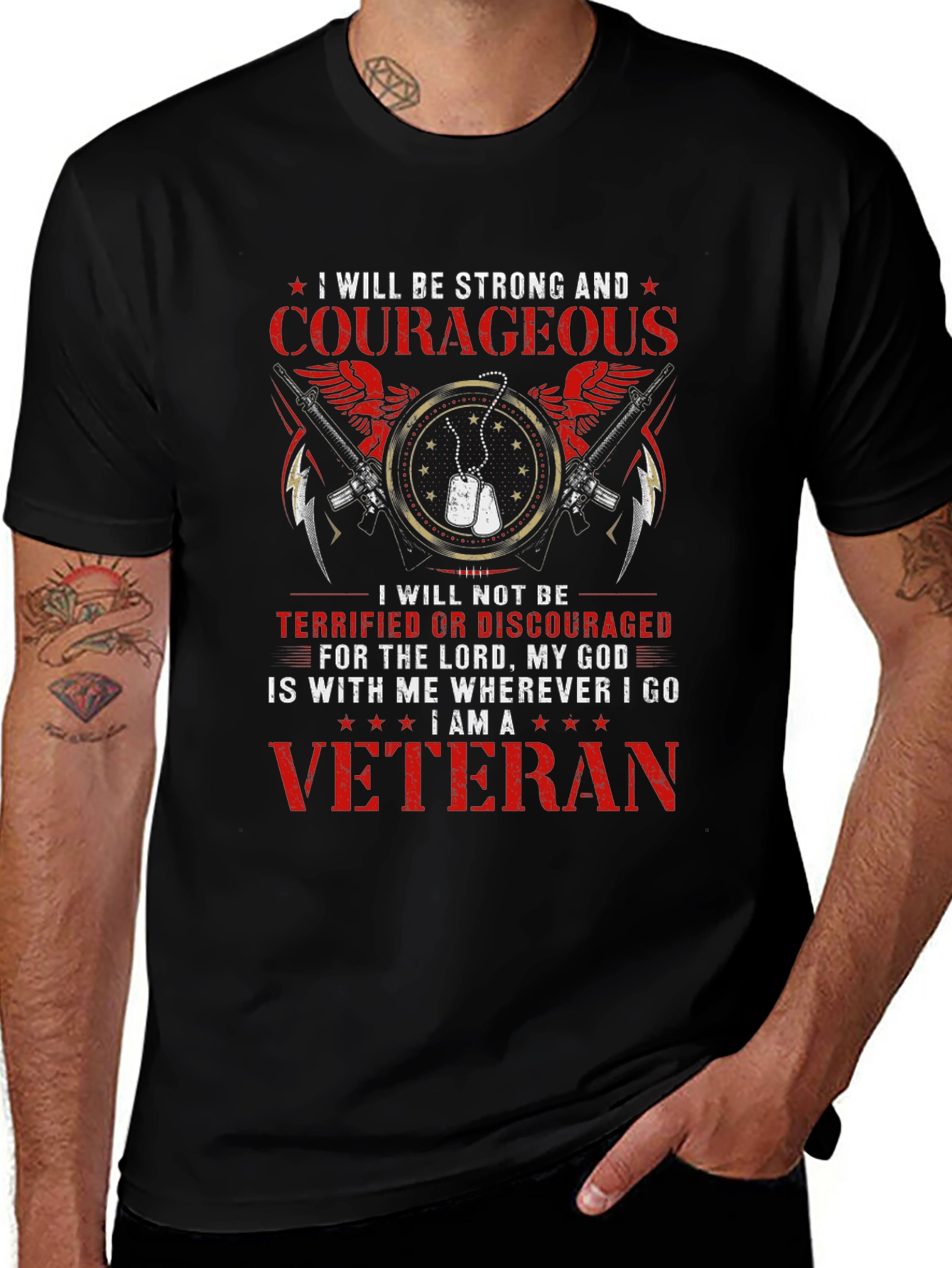 Strong & Courageous Veteran T-Shirt