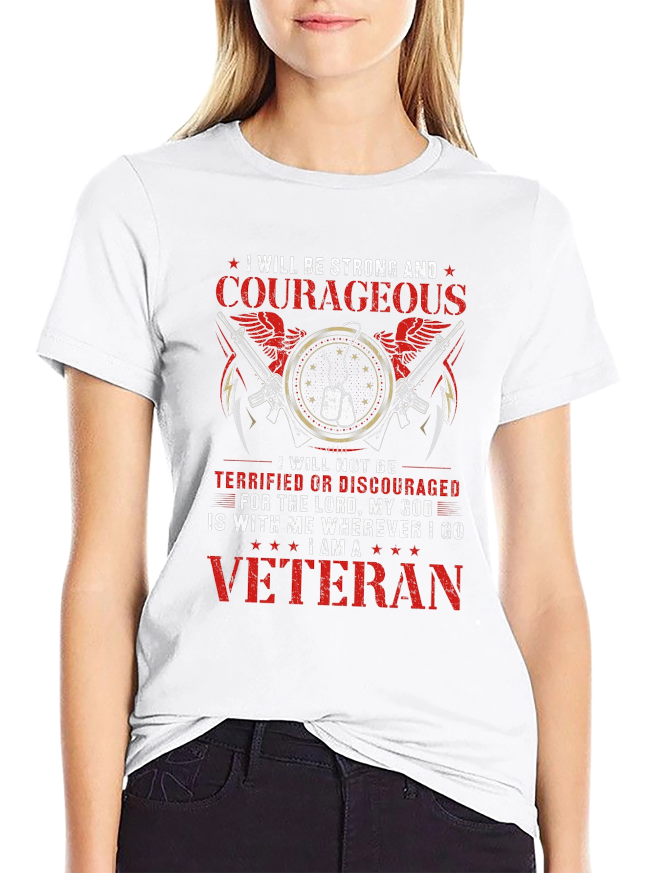 Strong & Courageous Veteran T-Shirt