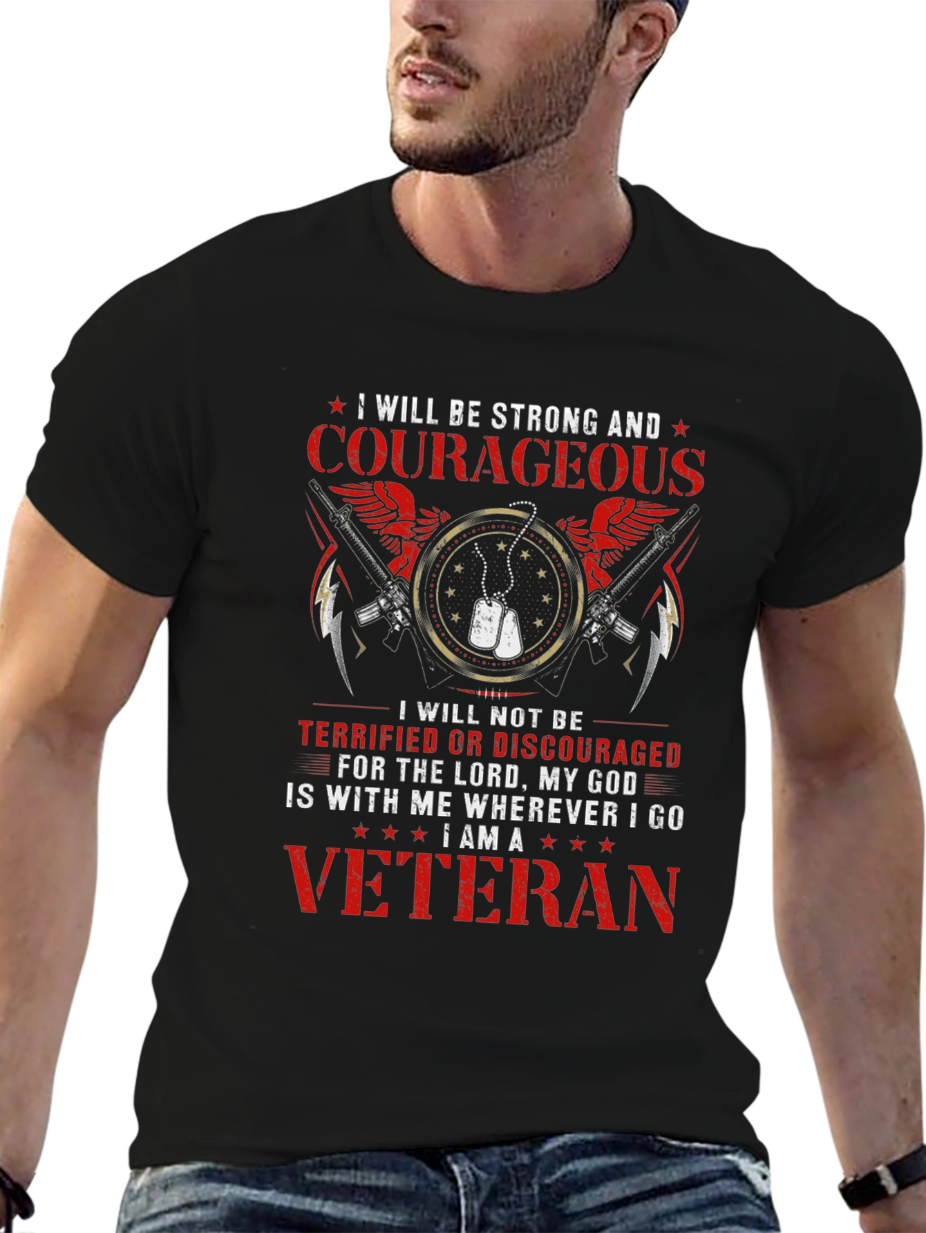 Strong & Courageous Veteran T-Shirt