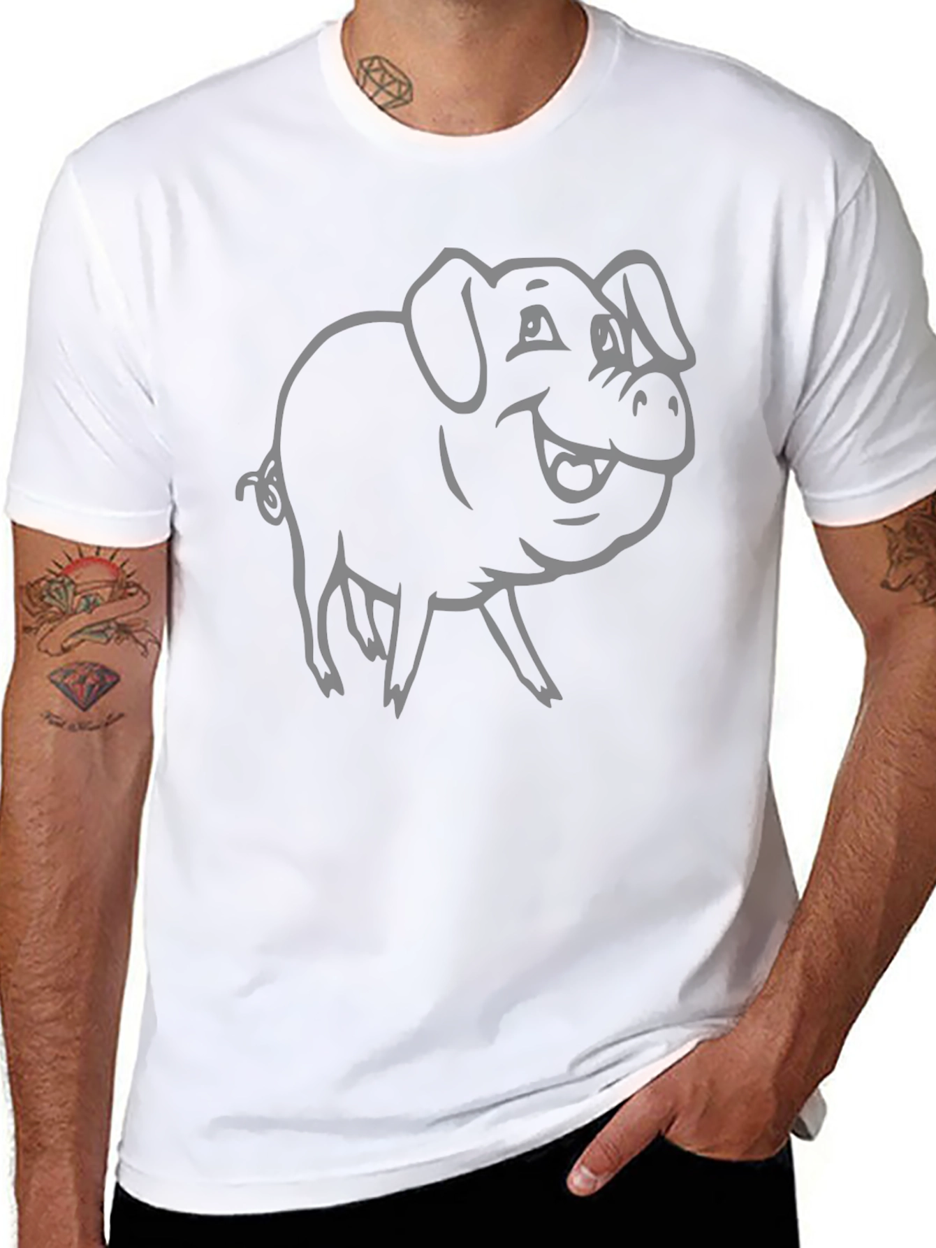 Solid Black Unisex Crew Neck T-Shirt