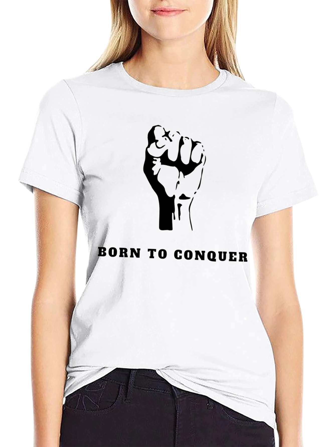 Born to Conquer Black Graphic Tee