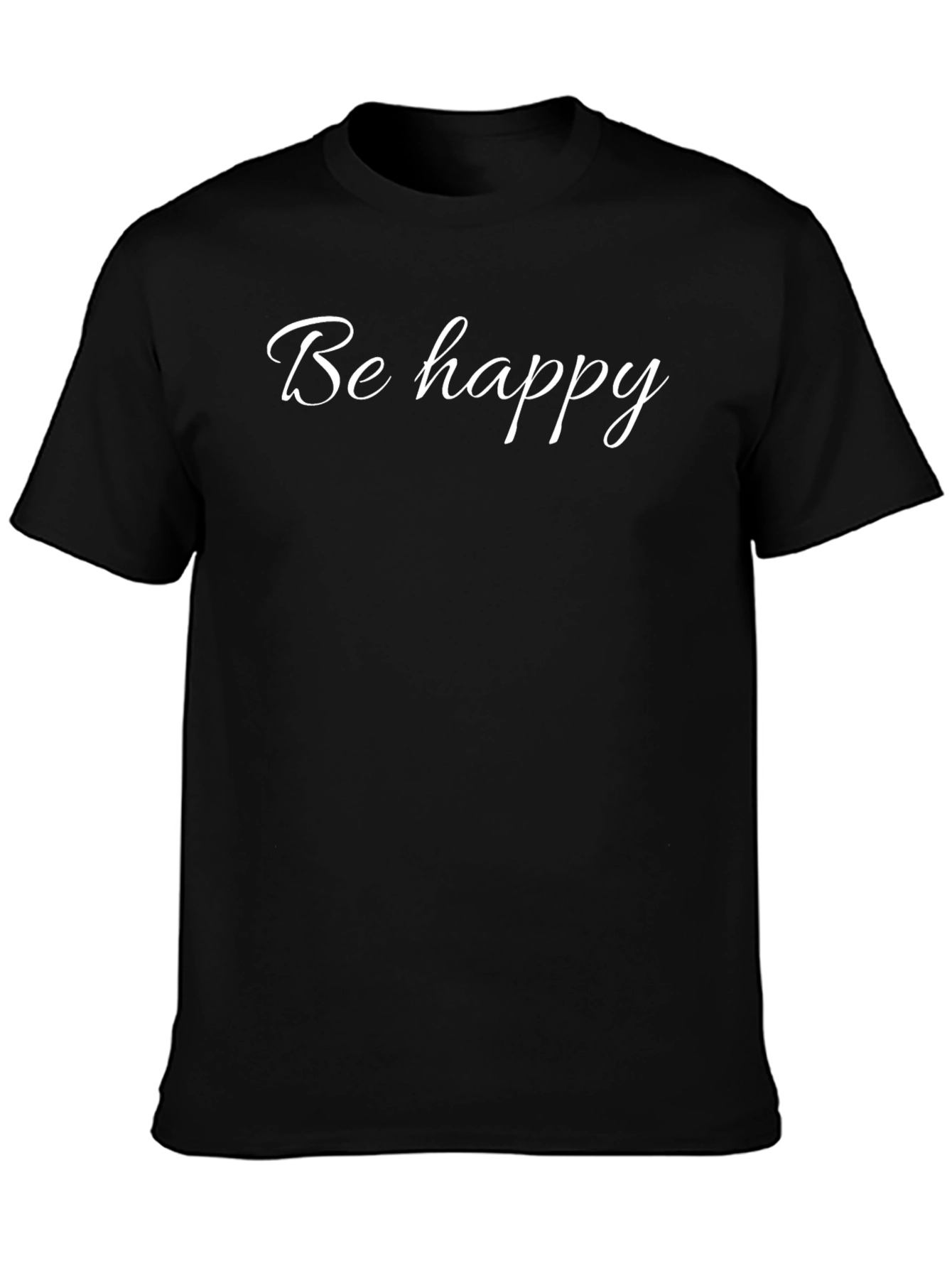 Be Happy Graphic Tee - Trendy Black T-Shirt