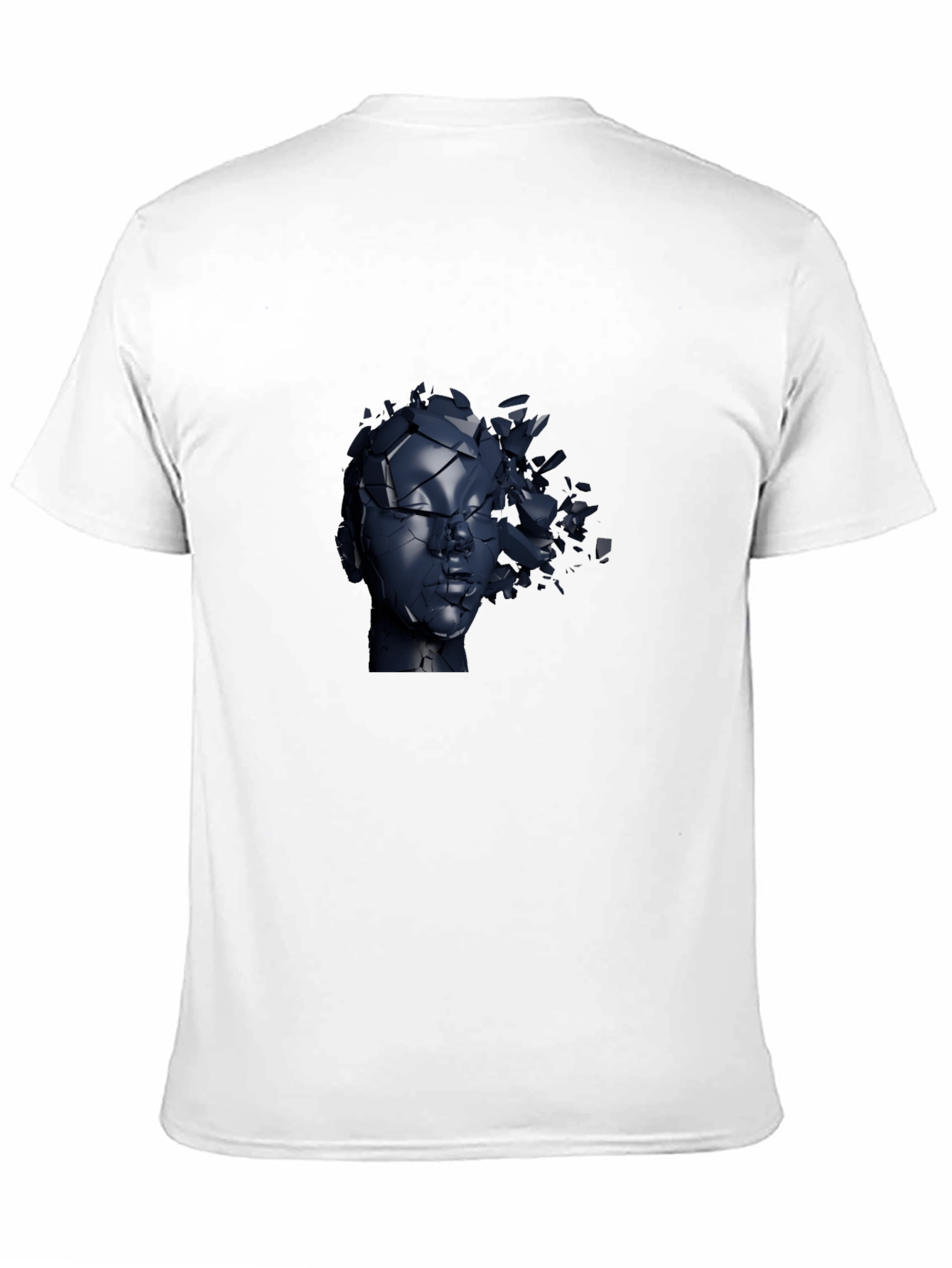 Abstract Shattered Head Graphic Tee - Black