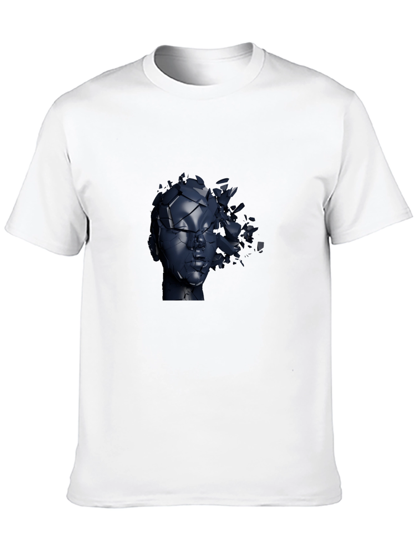 Abstract Shattered Head Graphic Tee - Black