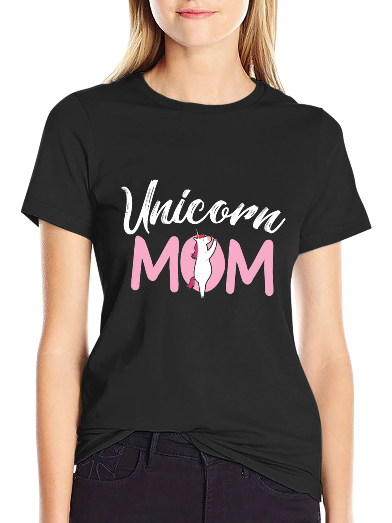 Unicorn Mom Graphic Tee - Black