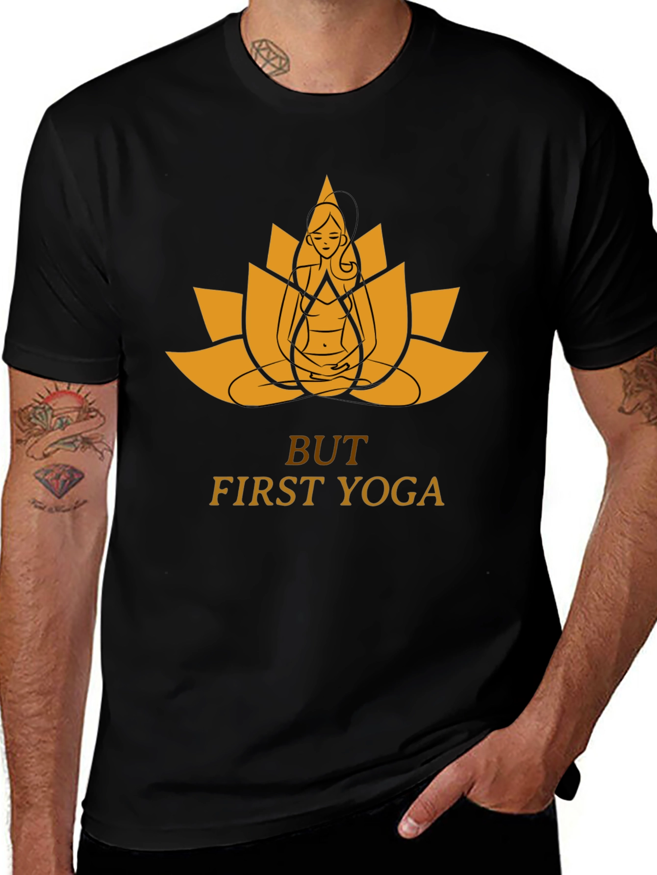 Yoga Lotus Graphic Tee - But First Yoga!