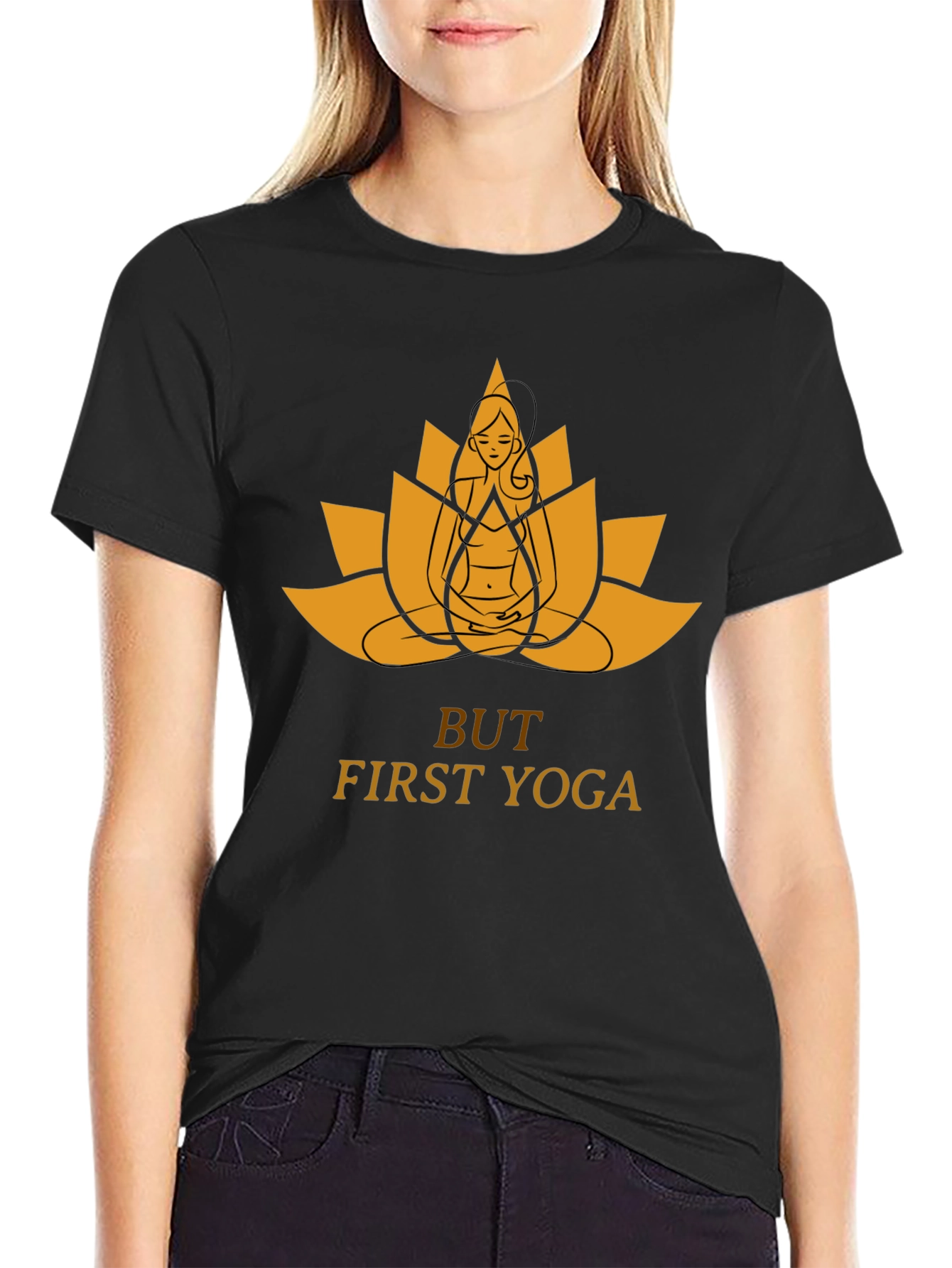Yoga Lotus Graphic Tee - But First Yoga!