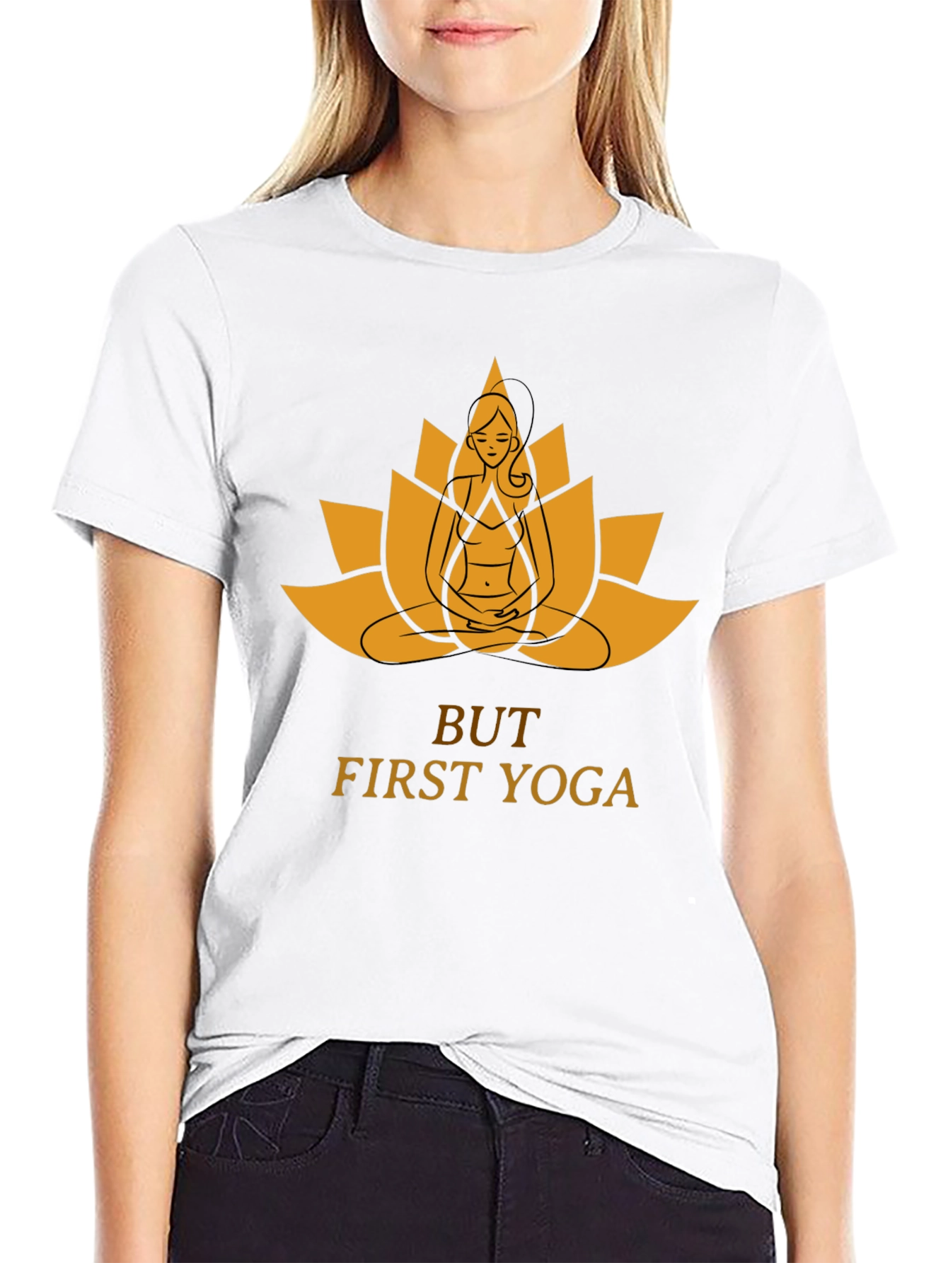 Yoga Lotus Graphic Tee - But First Yoga!