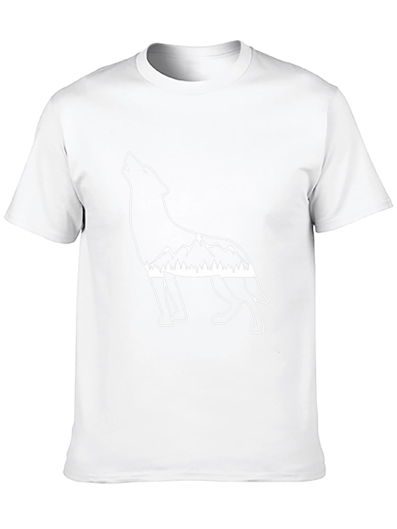Wolf Mountain Graphic Tee - Black Cotton T-Shirt