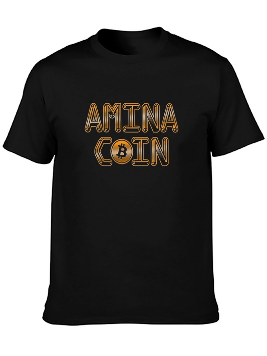 AMINA COIN Graphic T-Shirt - Bitcoin Inspired Design