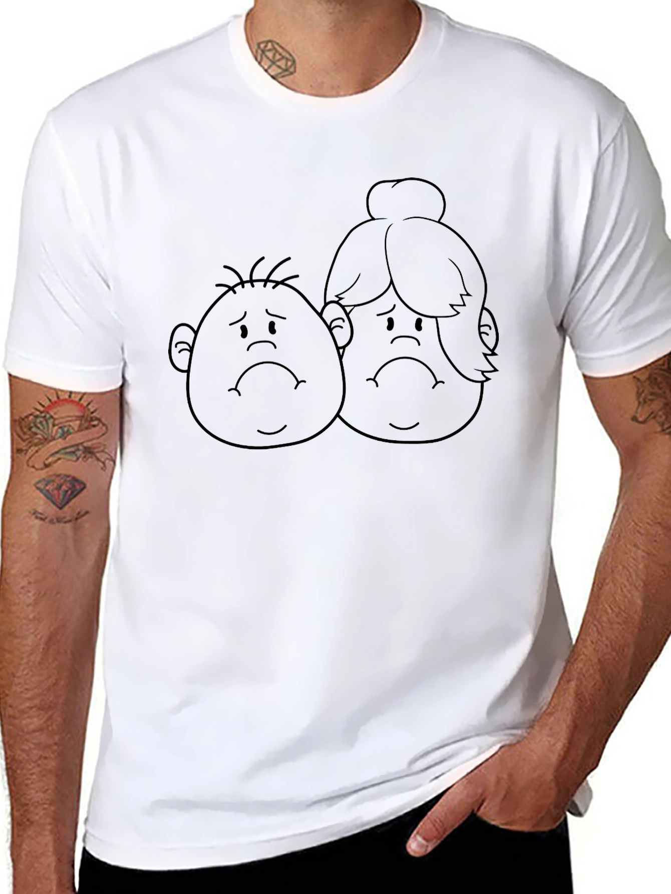 Sad Cartoon Faces T-Shirt