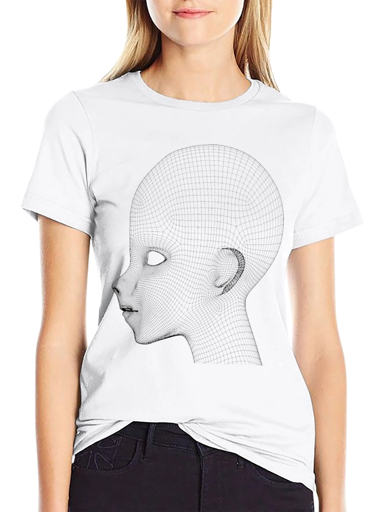 Geometric Head Graphic Black T-Shirt