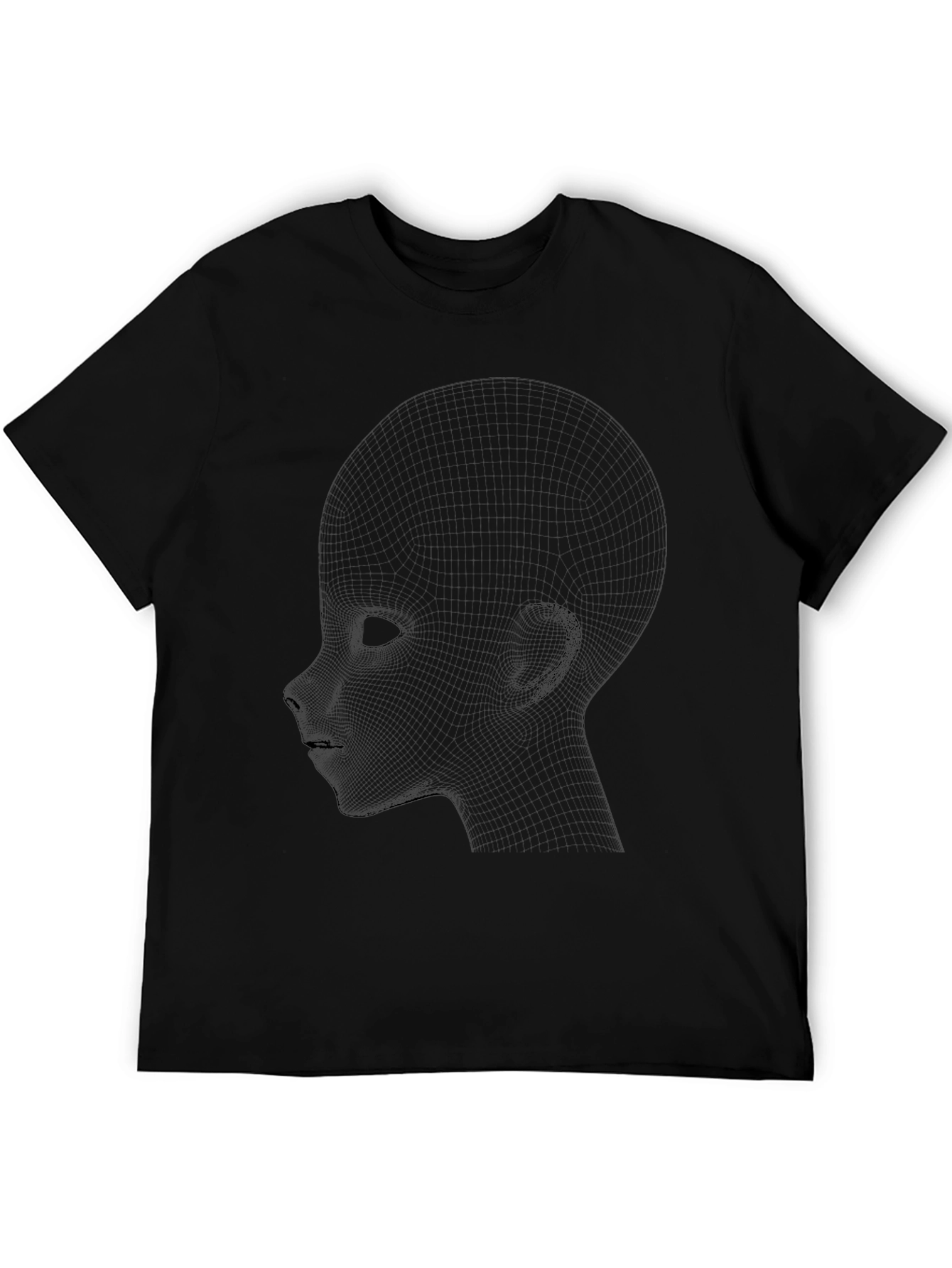 Geometric Head Graphic Black T-Shirt
