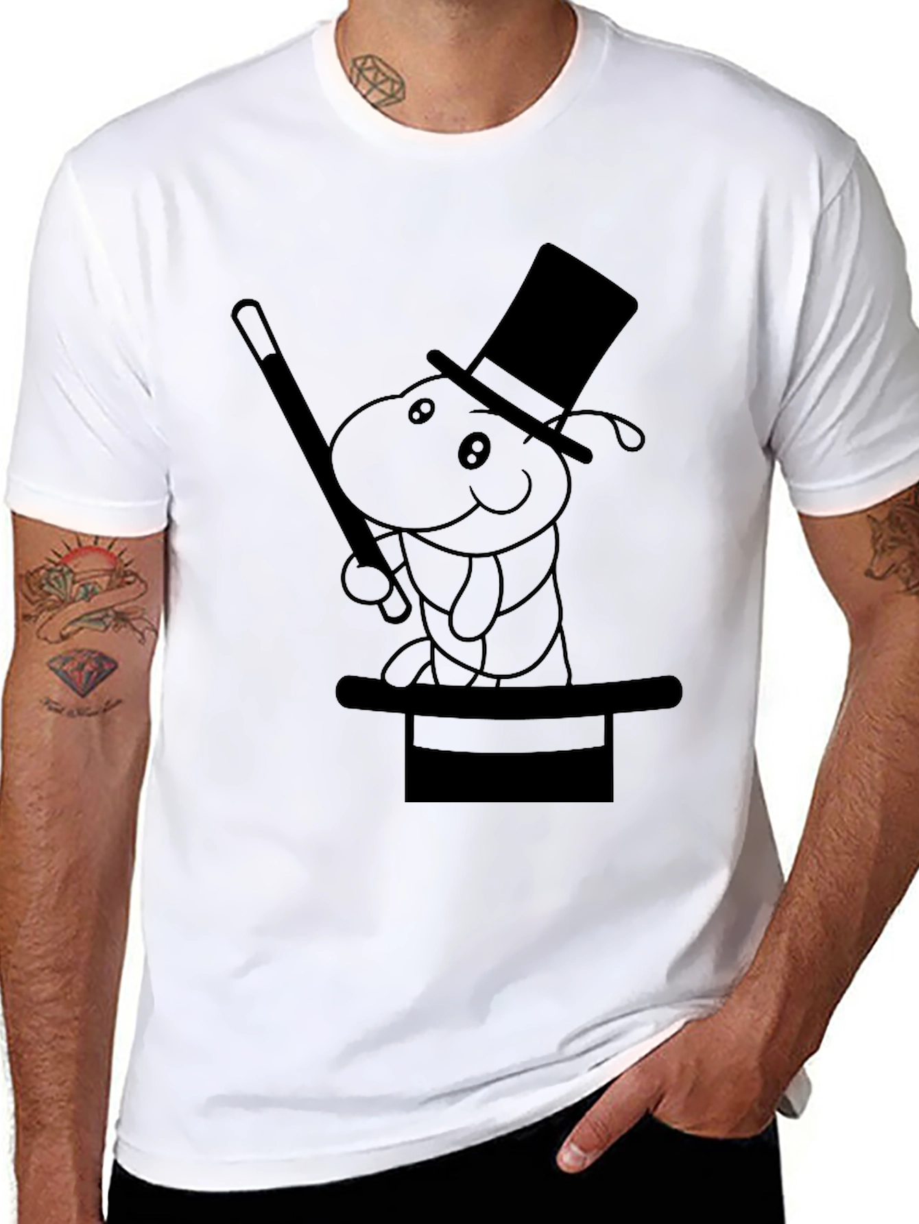 Magical Worm T-Shirt - Black Cotton Tee