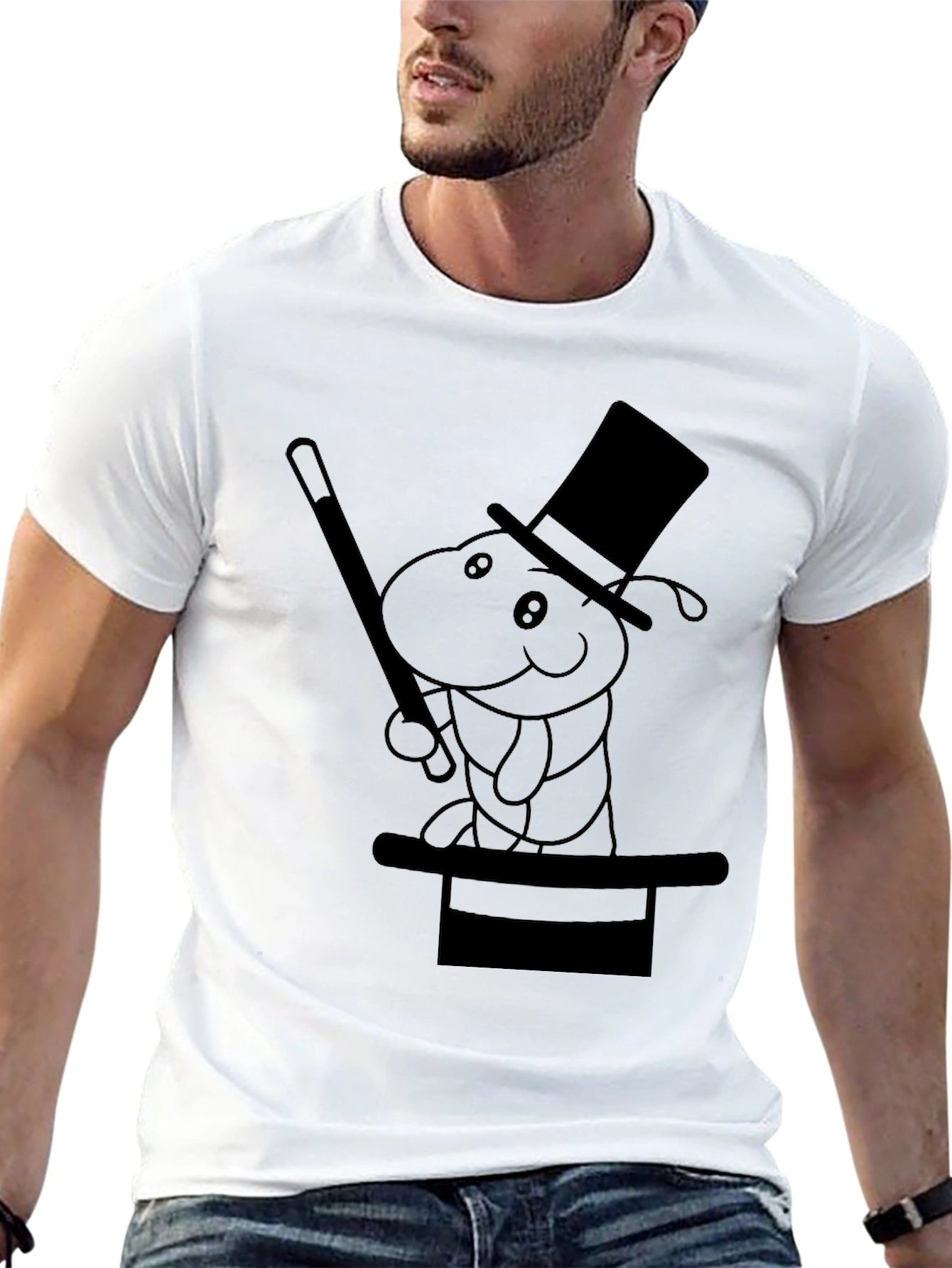 Magical Worm T-Shirt - Black Cotton Tee