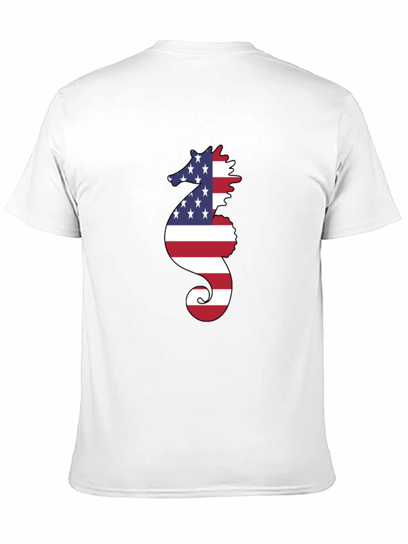 American Flag Seahorse Graphic T-Shirt