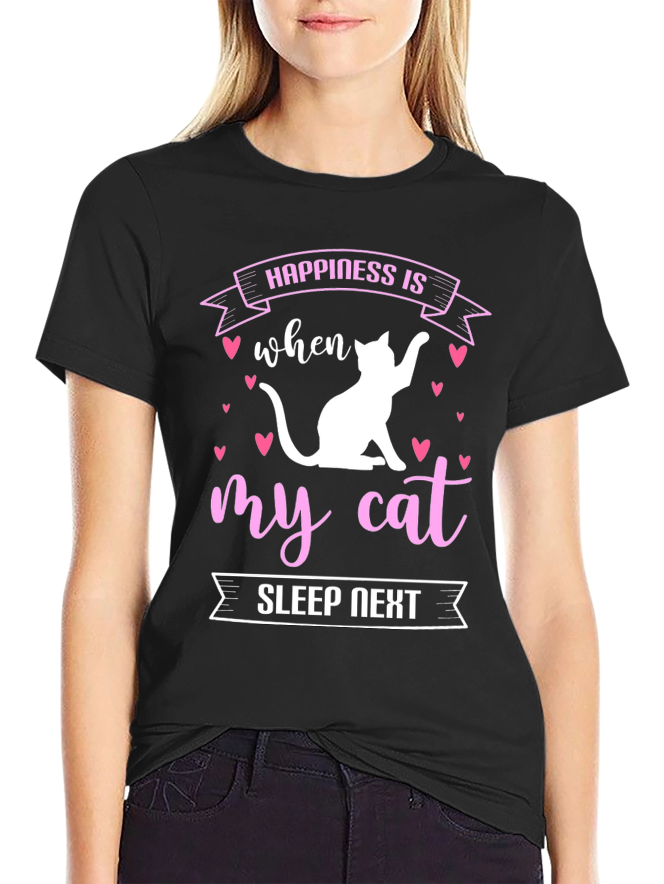Happiness is My Cat Sleep Next T-Shirt