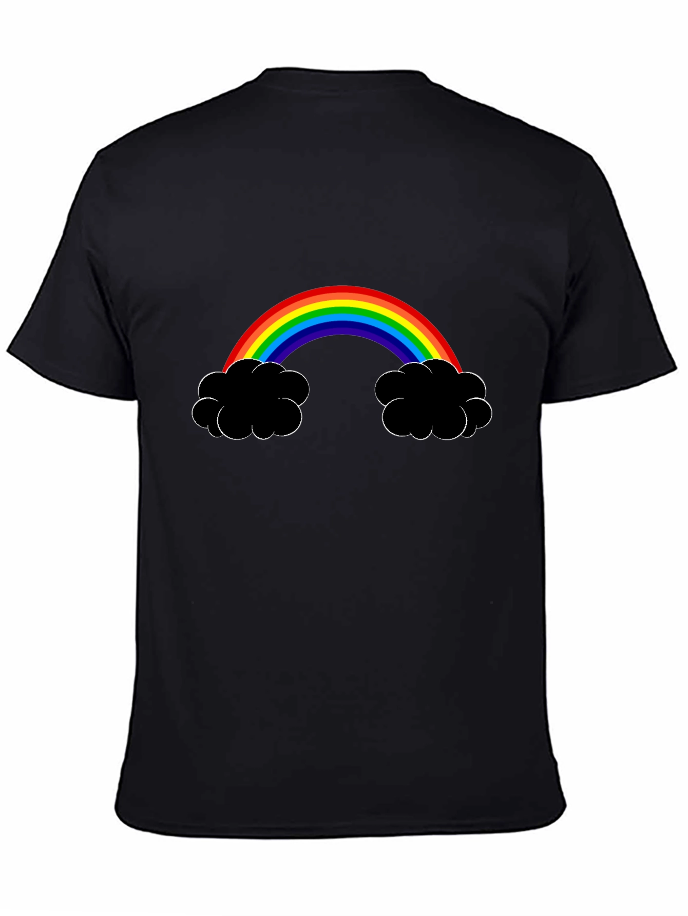 Rainbow Cloud Graphic Tee - Black