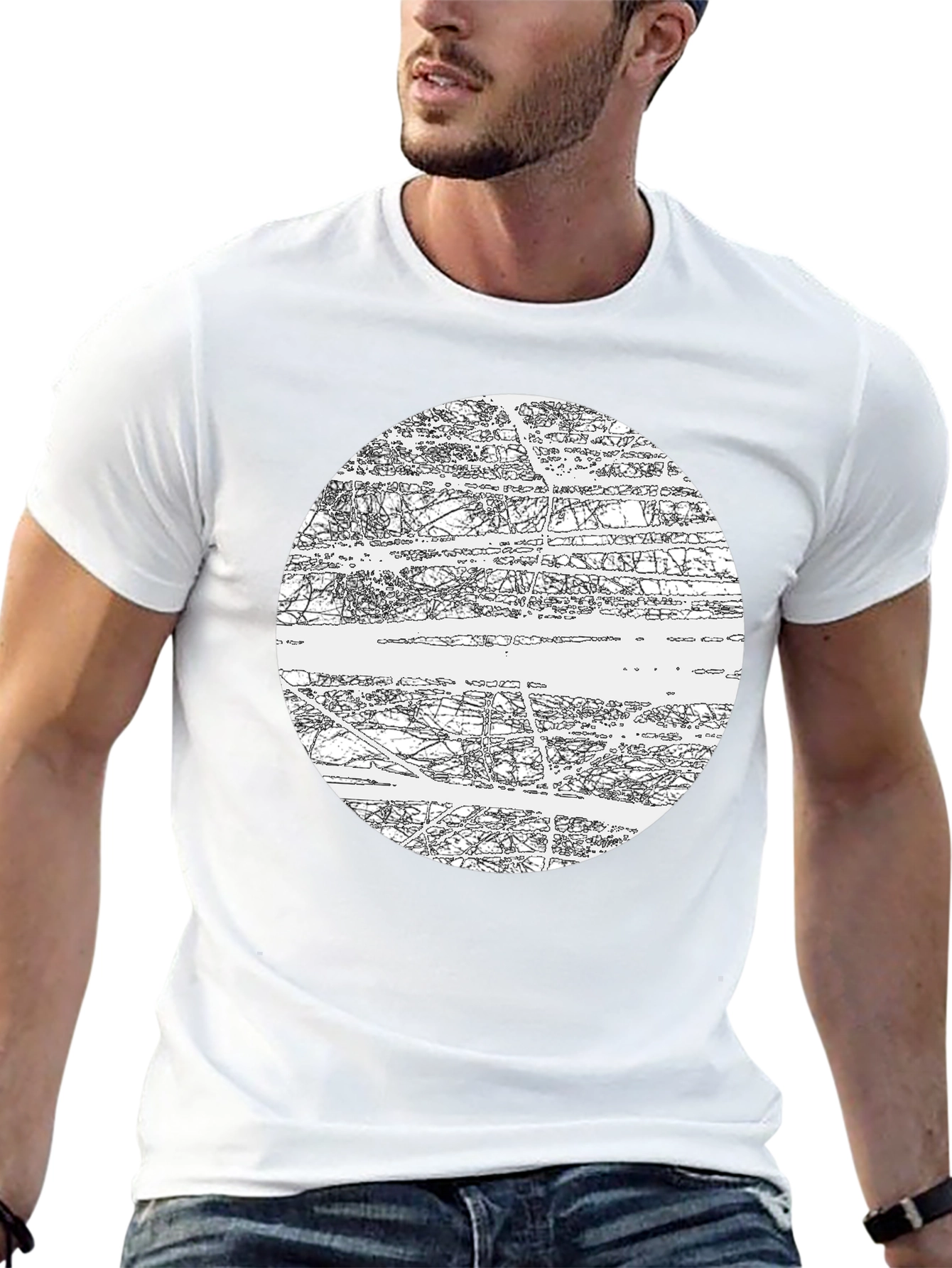 Abstract Graphic Black T-Shirt