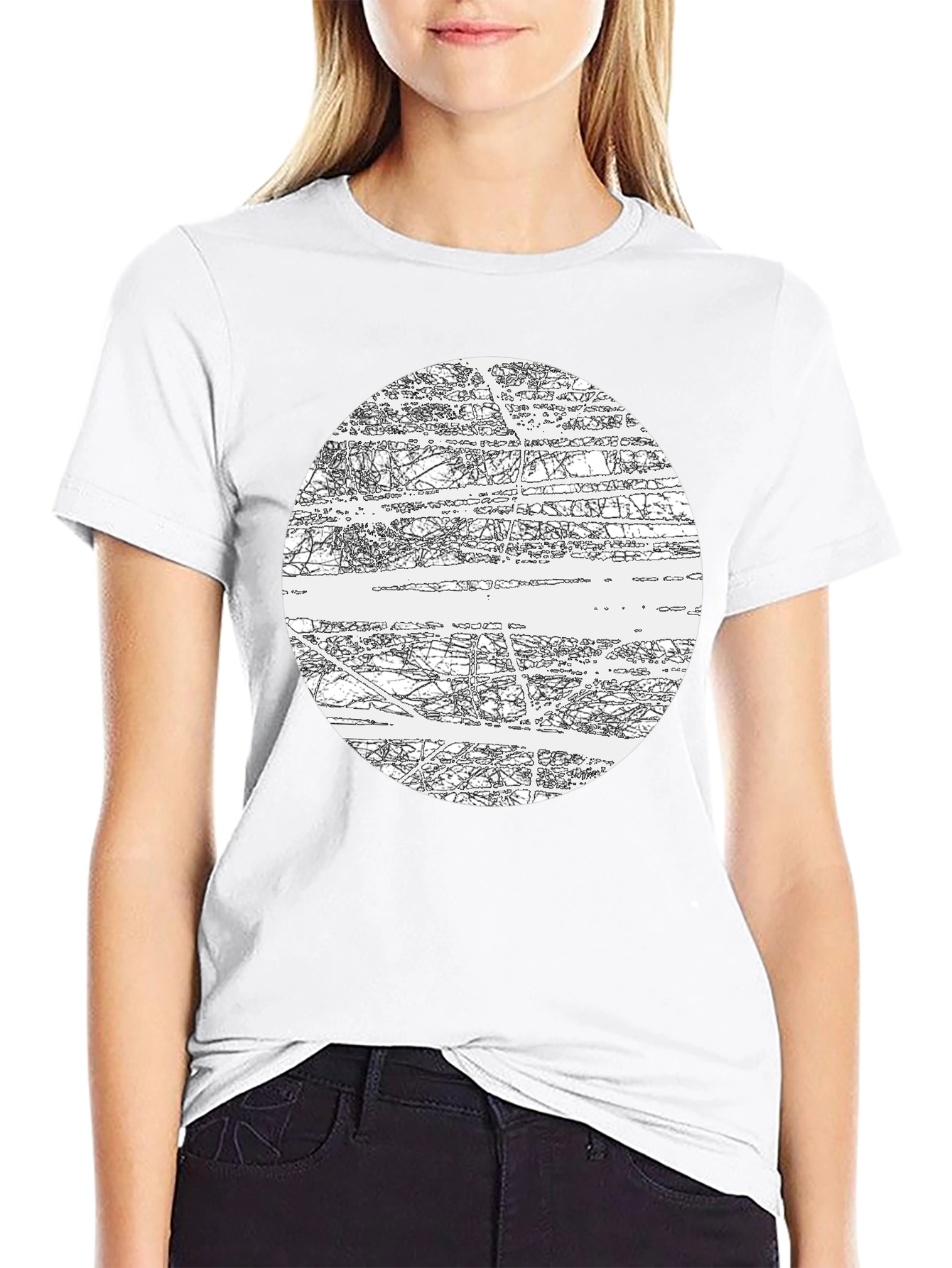 Abstract Graphic Black T-Shirt