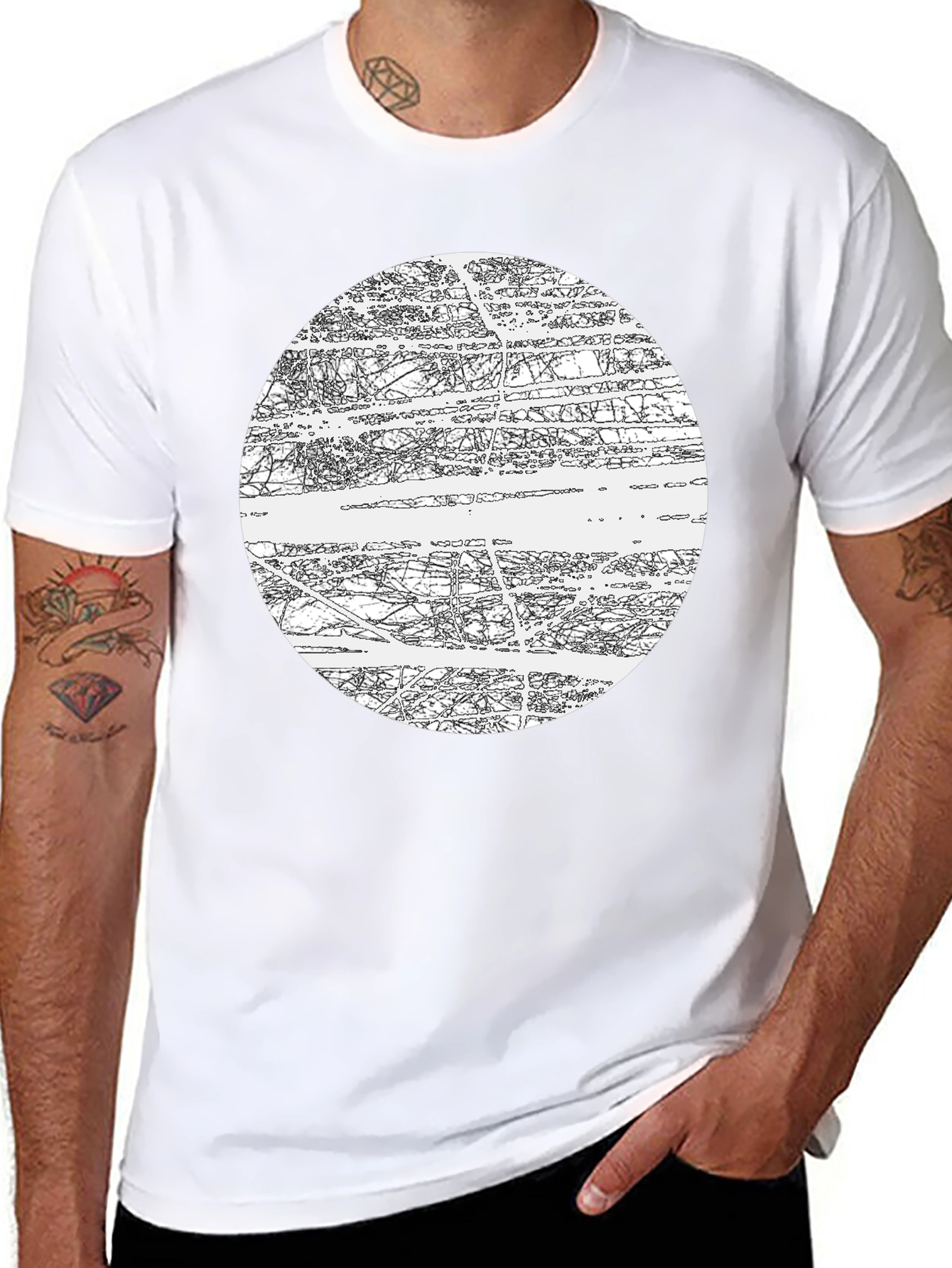 Abstract Graphic Black T-Shirt