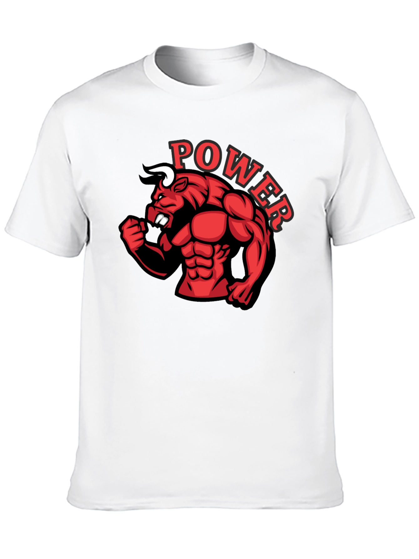 Power Bull Graphic Tee - Black Cotton Shirt