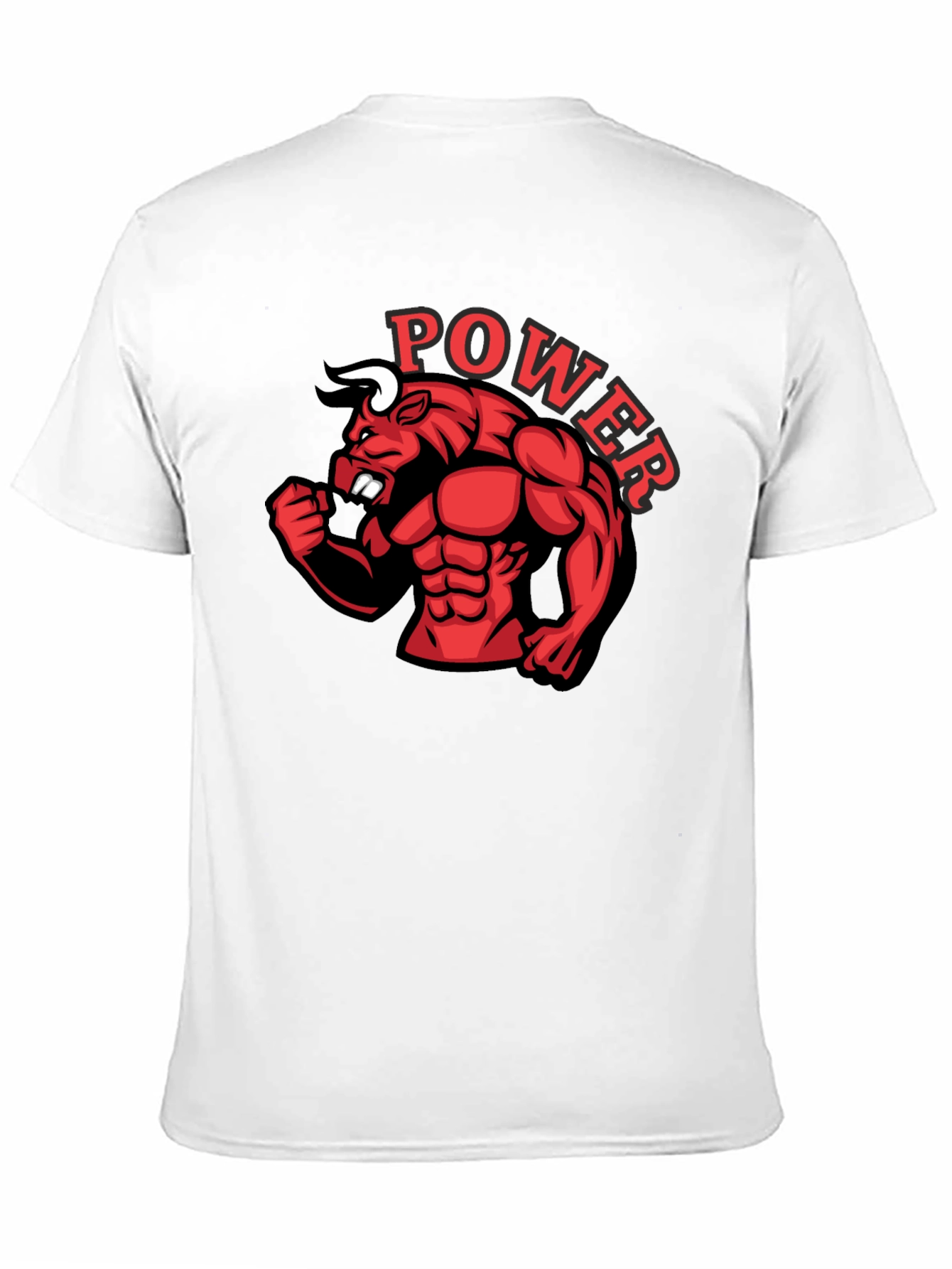 Power Bull Graphic Tee - Black Cotton Shirt