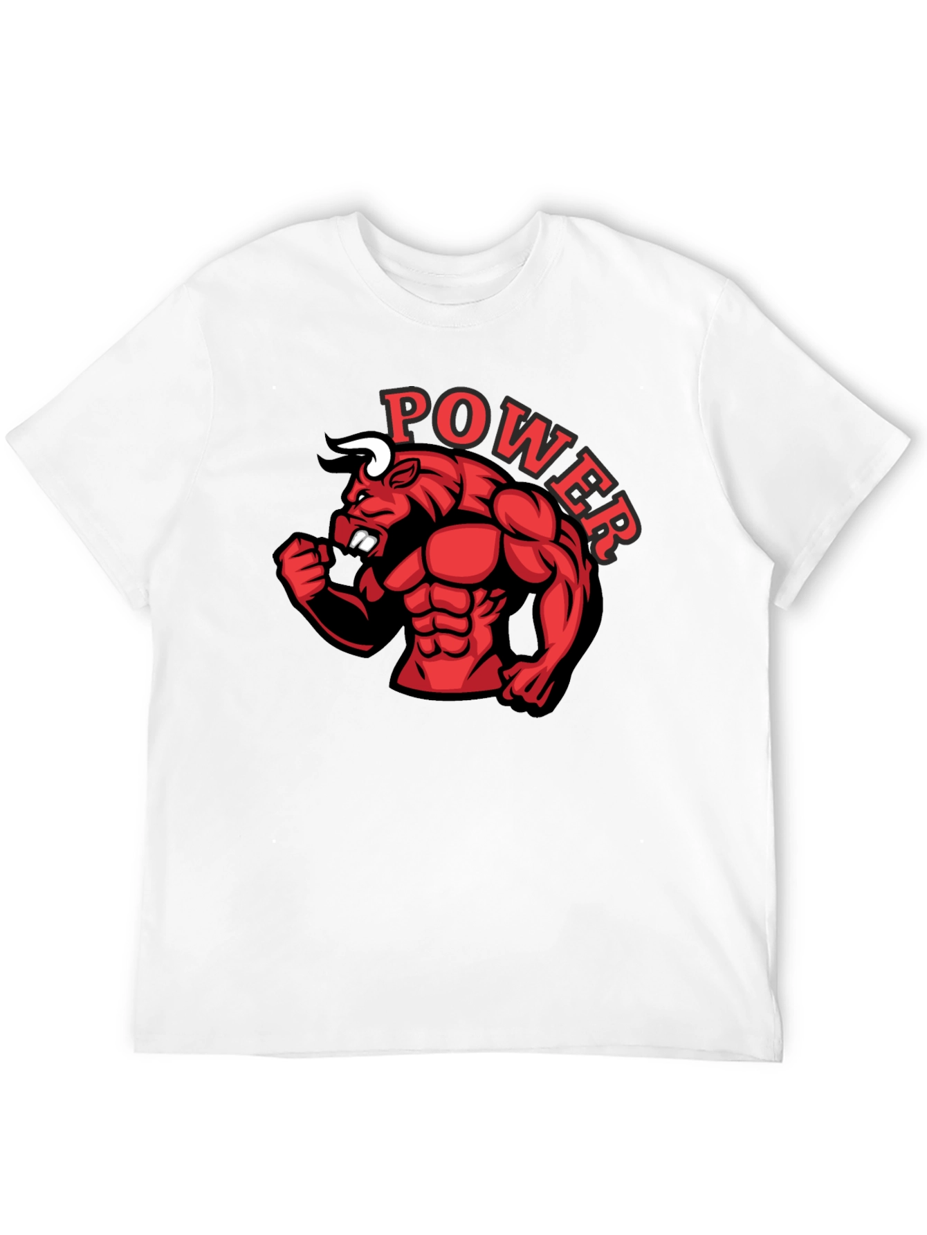 Power Bull Graphic Tee - Black Cotton Shirt