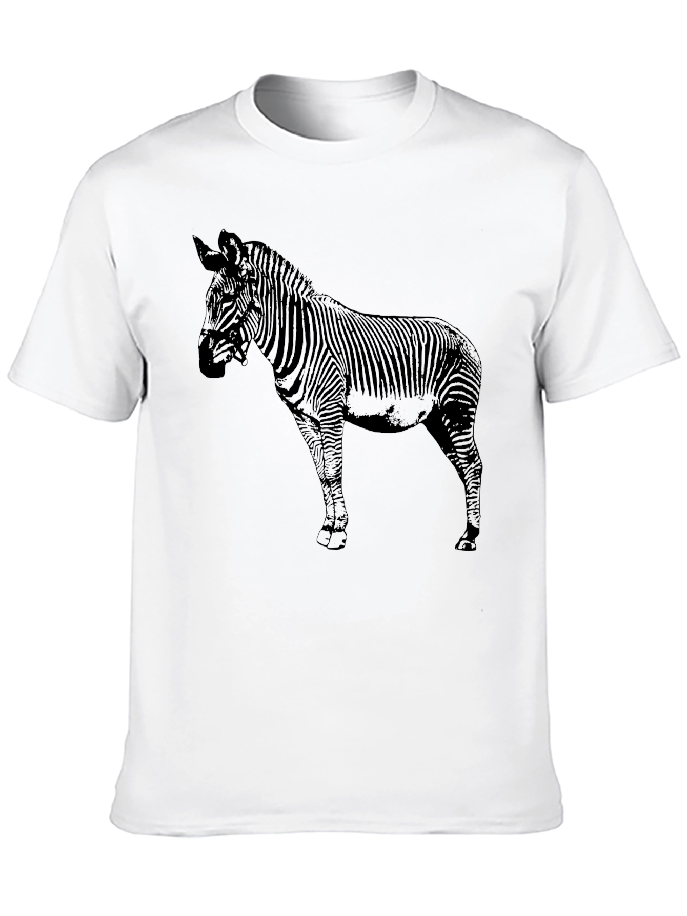 Zebra Graphic Print Black T-Shirt
