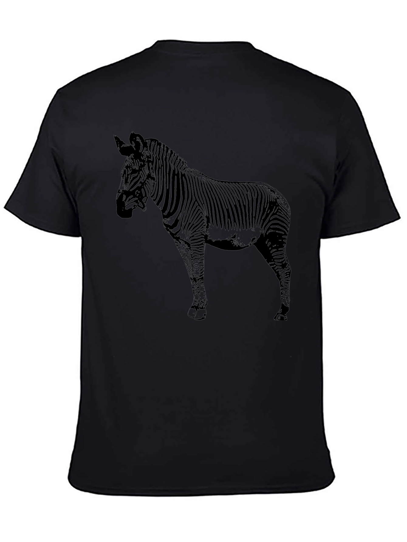 Zebra Graphic Print Black T-Shirt