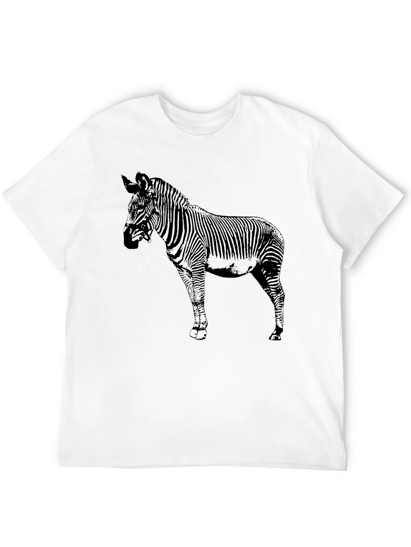 Zebra Graphic Print Black T-Shirt