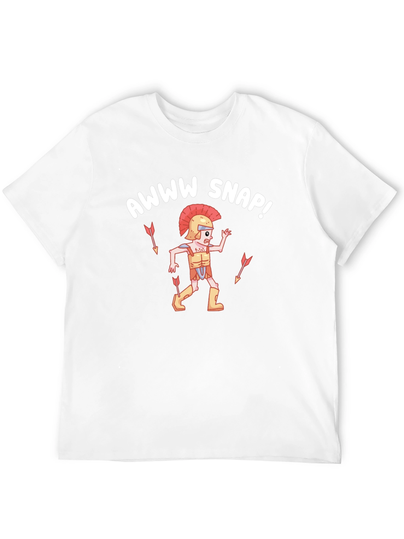 Awww Snap! Cartoon Roman Soldier Black T-Shirt
