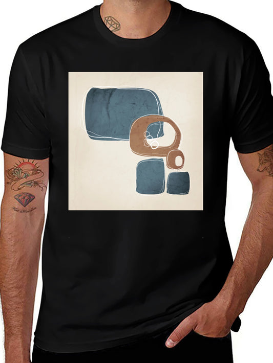 Abstract Geometric Art Black T-Shirt