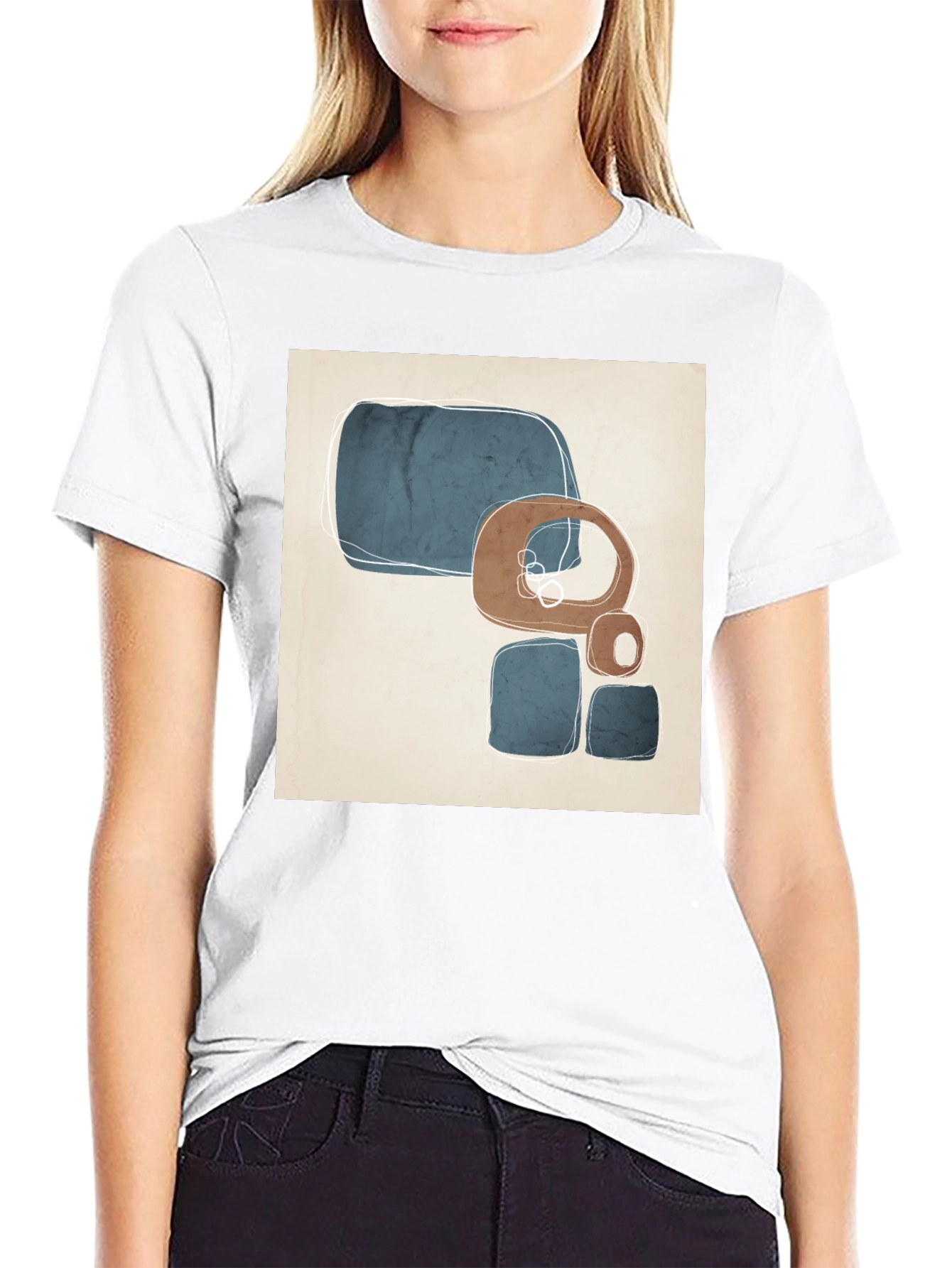 Abstract Geometric Art Black T-Shirt