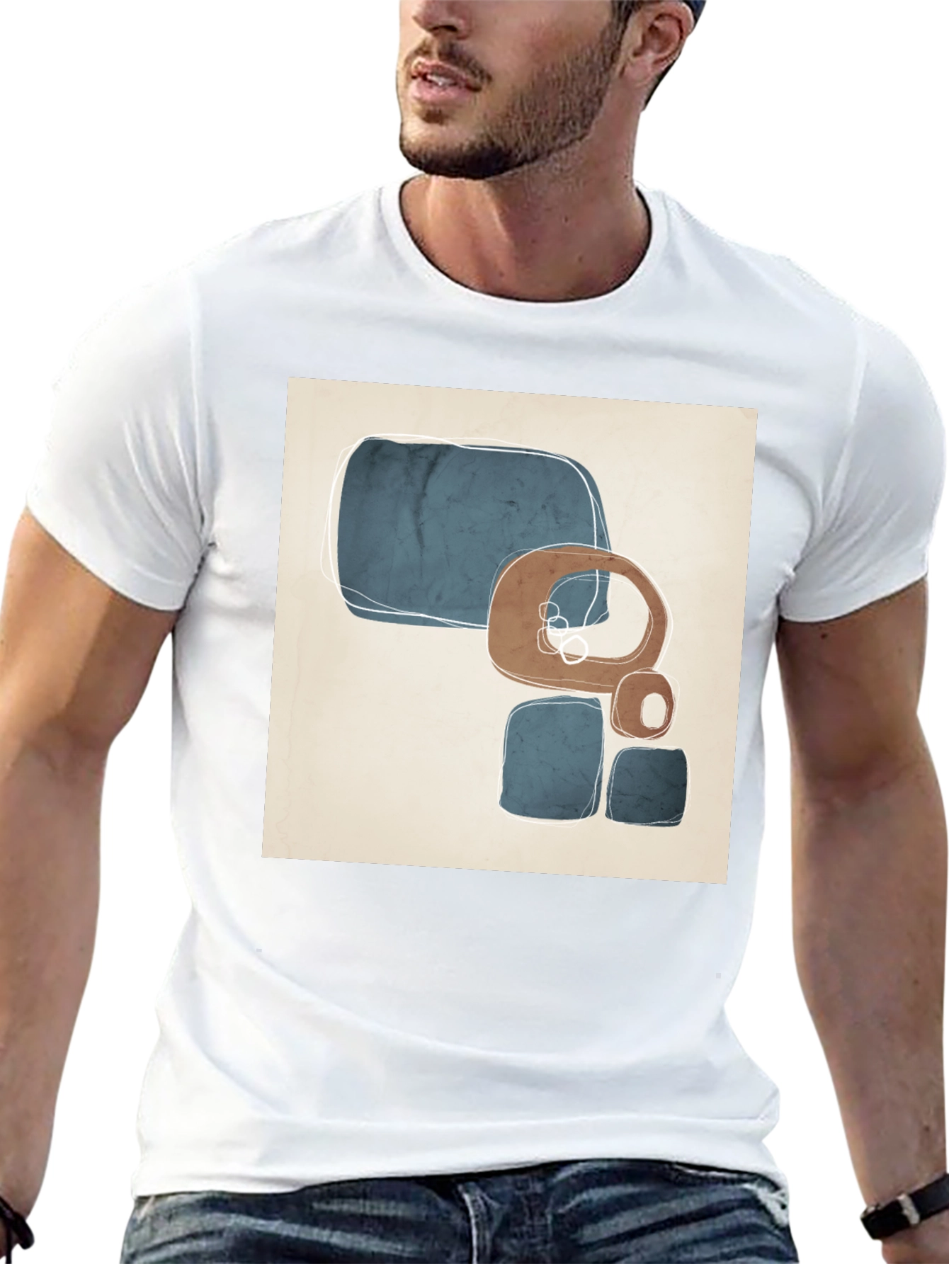 Abstract Geometric Art Black T-Shirt